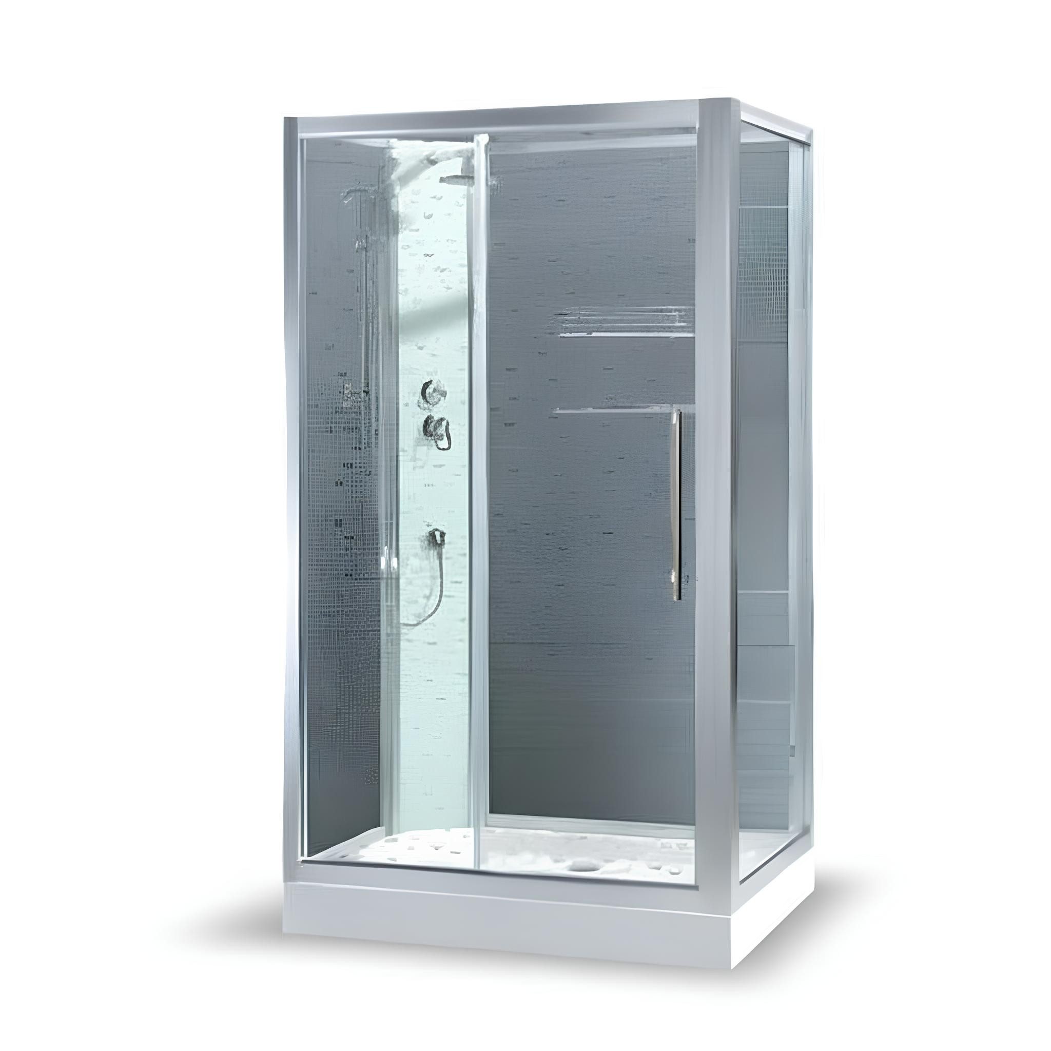 JVmoebel Eckdusche Luxusduschkabine 120x90 cm - Wellnessdusche aus Acryl & Glas, BxT: 90.0x120.0 cm, 1-tlg., Made in Europe