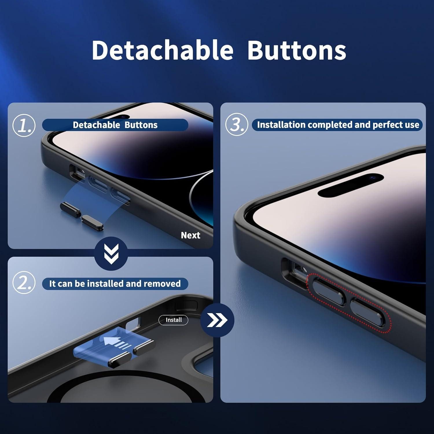 LuxusKollektion Smartphone-Hülle Hülle iPhone13ProMax MagSafe iPhone 13 Pro Max Dunkel Blau – Bild 4 von 5