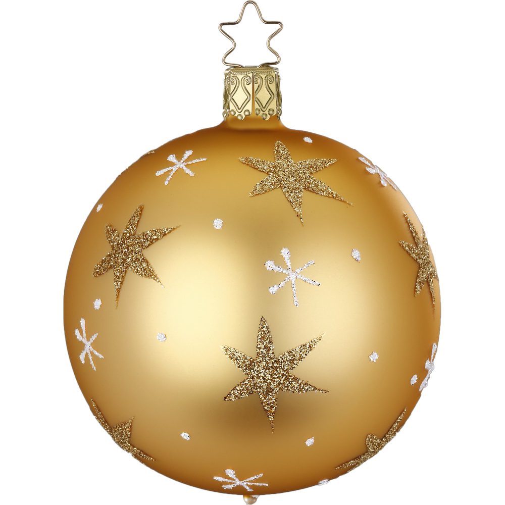 Weihnachtsbaumkugel matt inkagold (1 St), handbemalt mundgeblasen, Sternenhimmel INGE-GLAS®