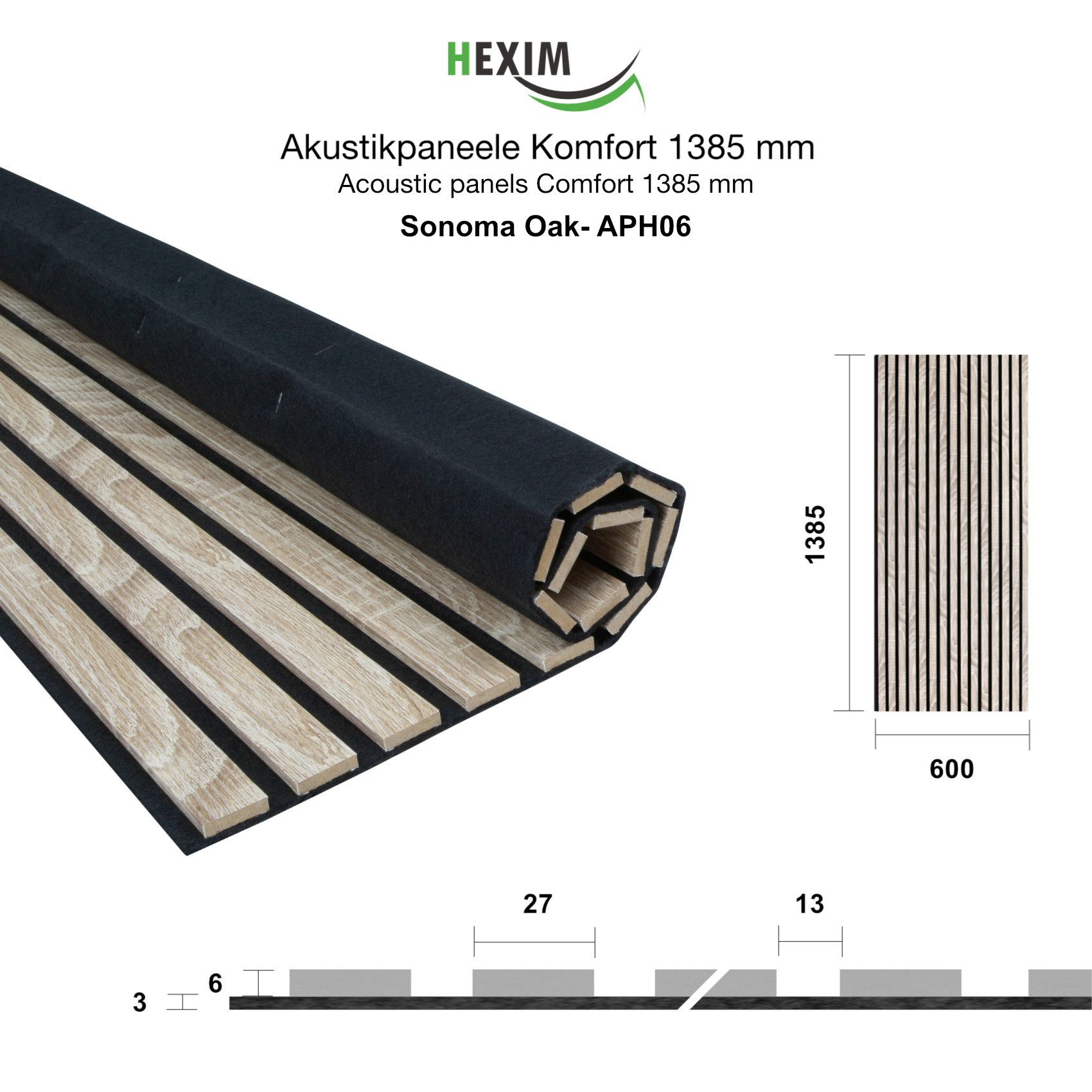 Hexim Wanddekoobjekt APH06 (Akustikpaneele 138,5x60cm - günstig online kaufen