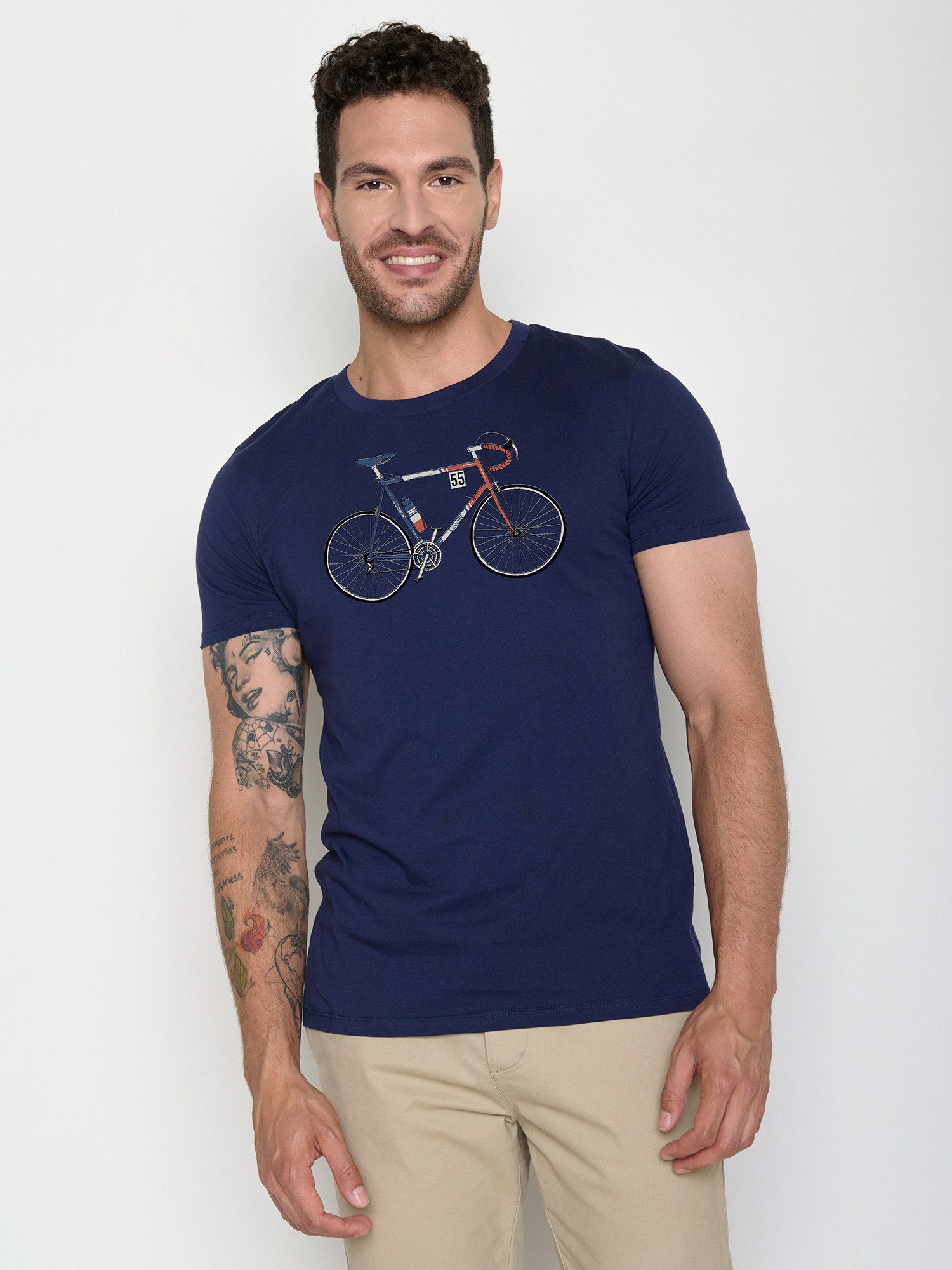 GreenBomb T-Shirt Guide Bike Jacques (1-tlg., 1) klassischer Schnitt, tailliert, Rundhalsausschnitt, Bio-Baumwolle