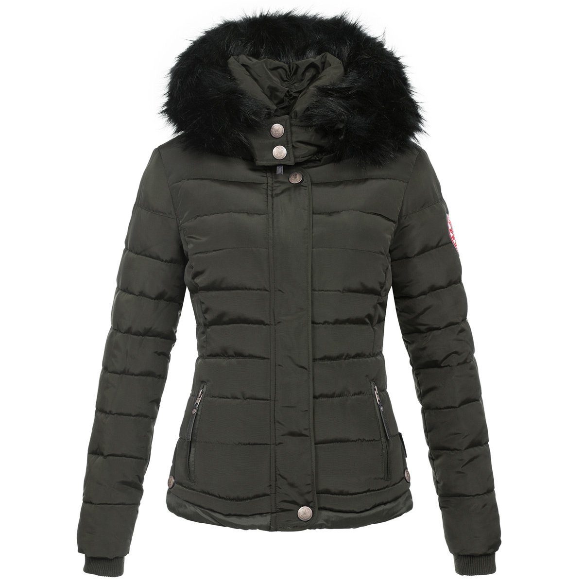 hochwertige Kapuze mit Navahoo Winterjacke Steppjacke abnehmbarer Chloe