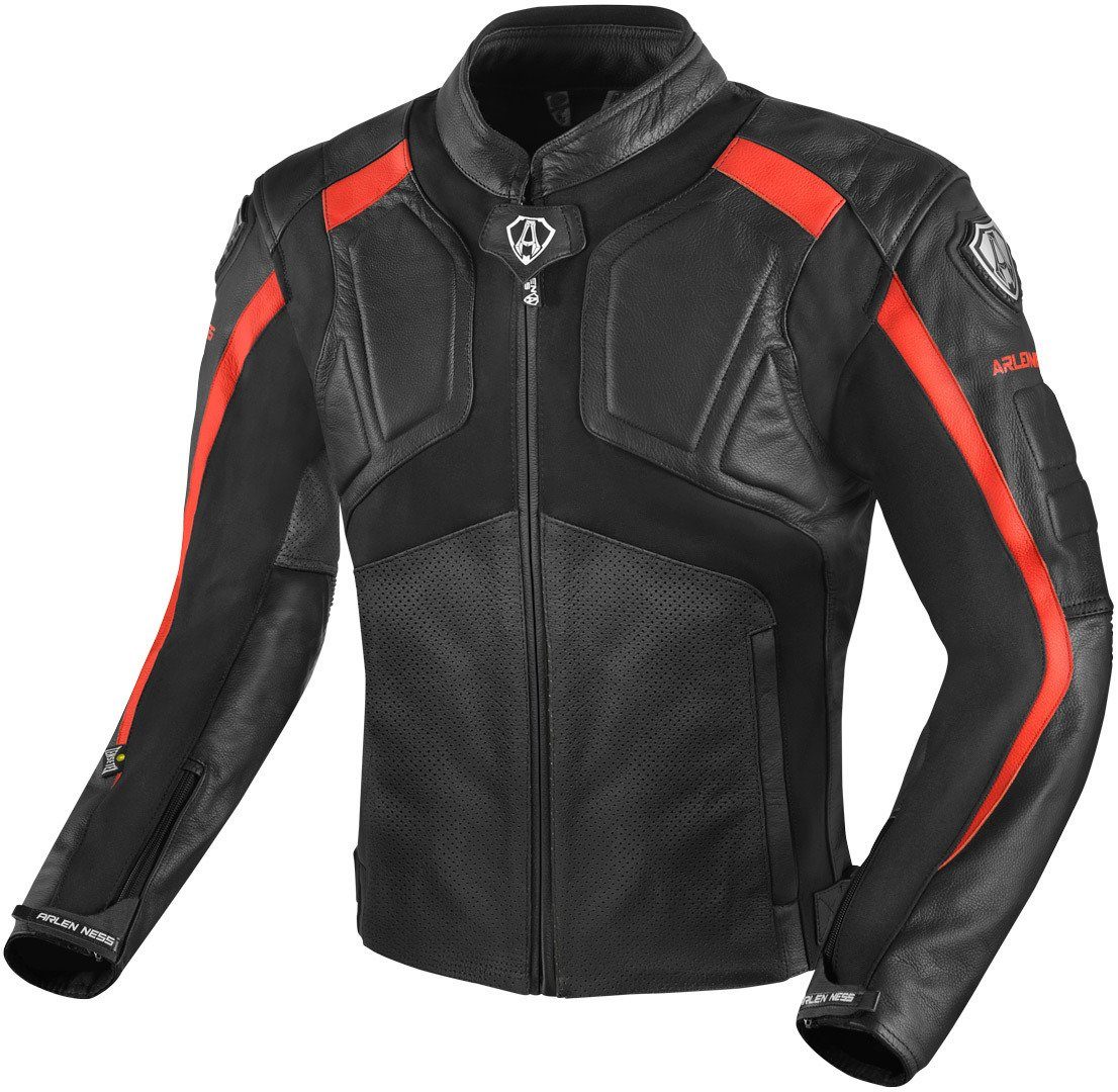 Lederjacke Black/Red Motorradjacke Arlen Ness Sportivo Motorrad