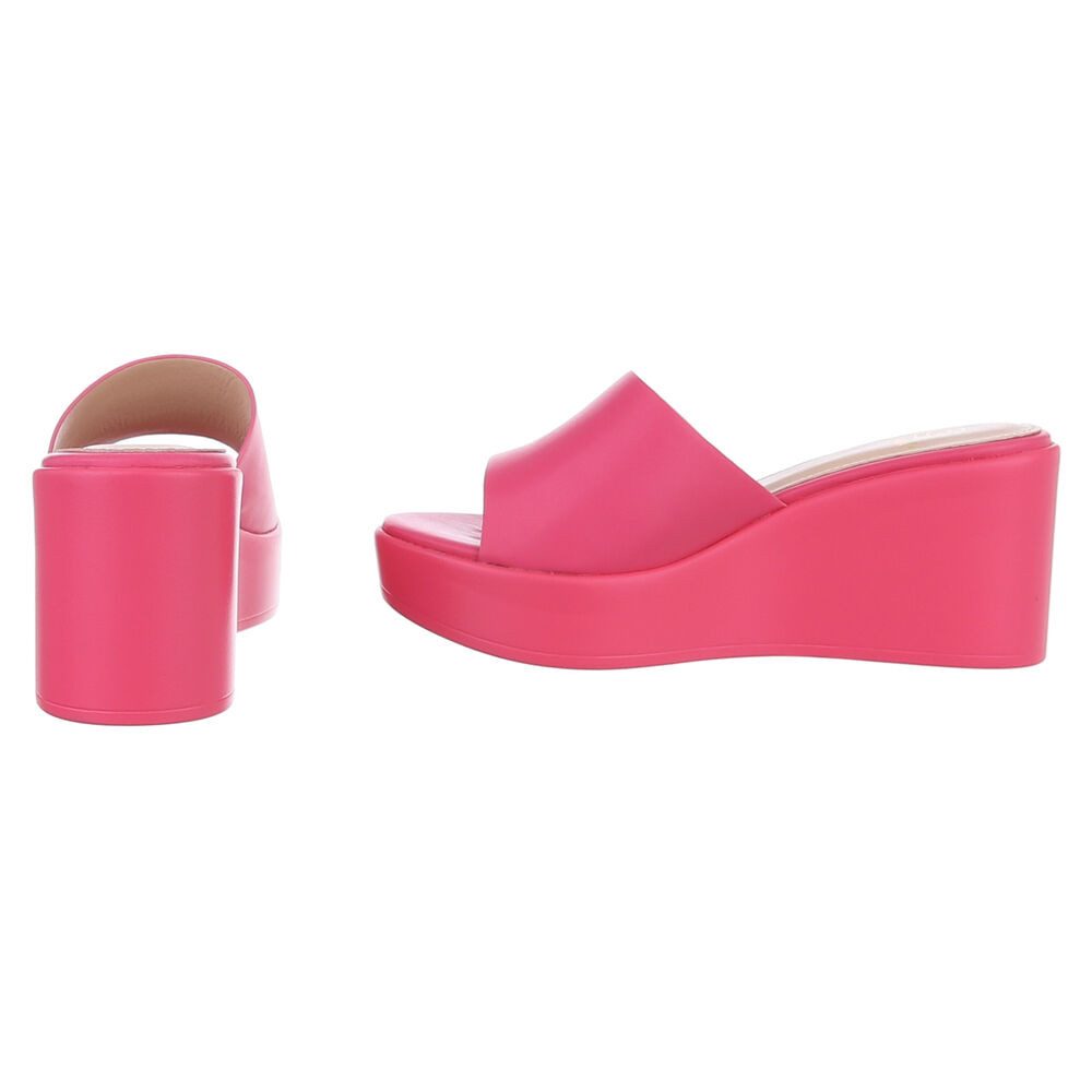 Ital-Design Wedge-Sandalen für Damen – Elegante Freizeitschuhe Plateausandaletten (89368455) Keilabsatz/Wedge Keilsandaletten in Pink