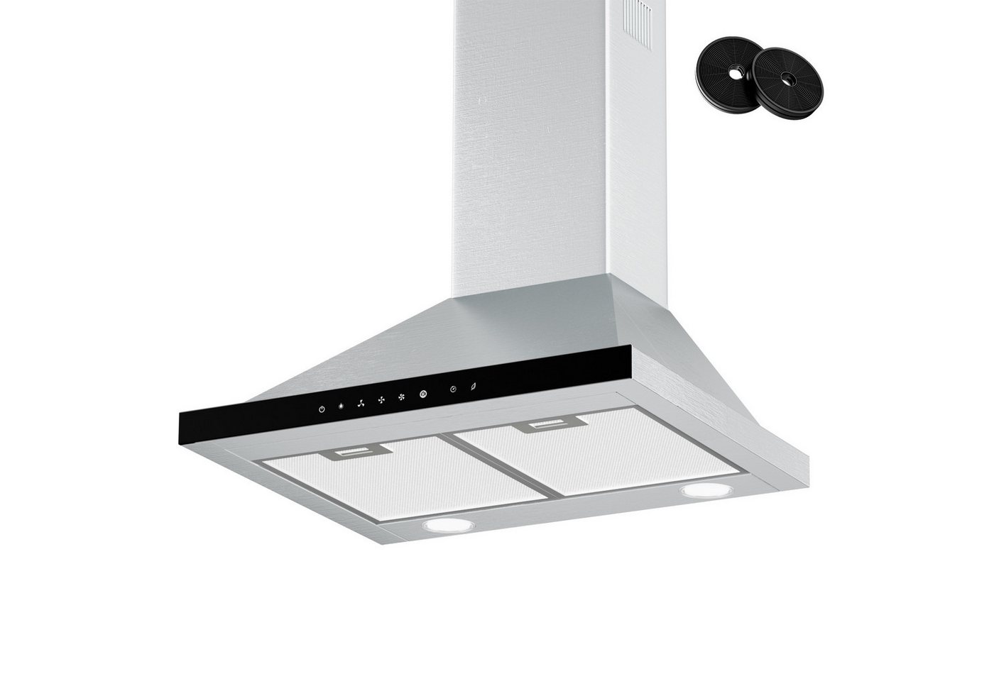 Levivo Wandhaube A+++ Dunstabzugshaube 60cm Umluft & Abluft mit 770 m³/h Aktivkohlefiltern, Fettfiltern, LED-Beleuchtung