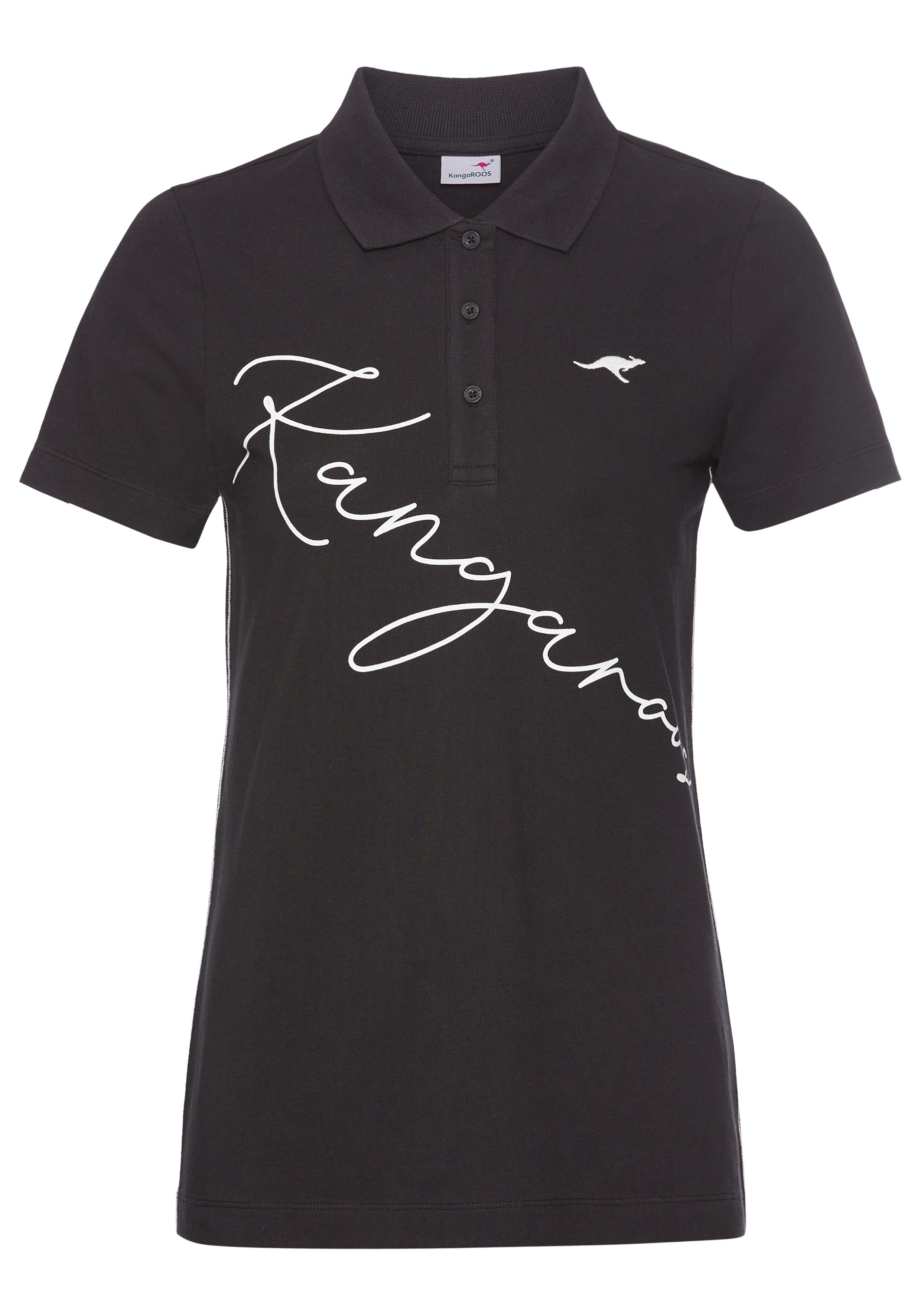 KangaROOS Poloshirt mit großem Logoschriftzug. Reduzierter Preis € 13,50. Unverbindliche Preisempfehlung € 29,99