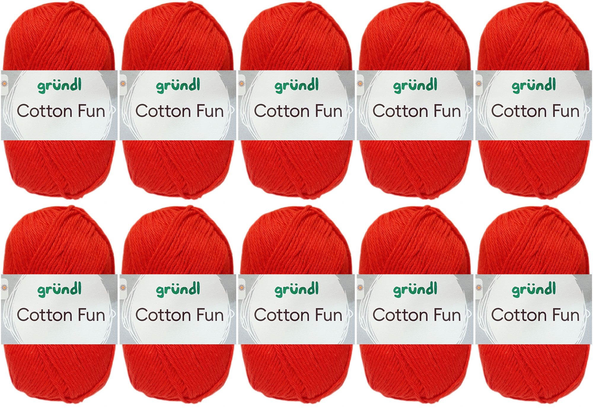 Gründl 10x50 Gramm Gründl Cotton Fun (von einer Farbe) Farbauswahl Häkelwolle
