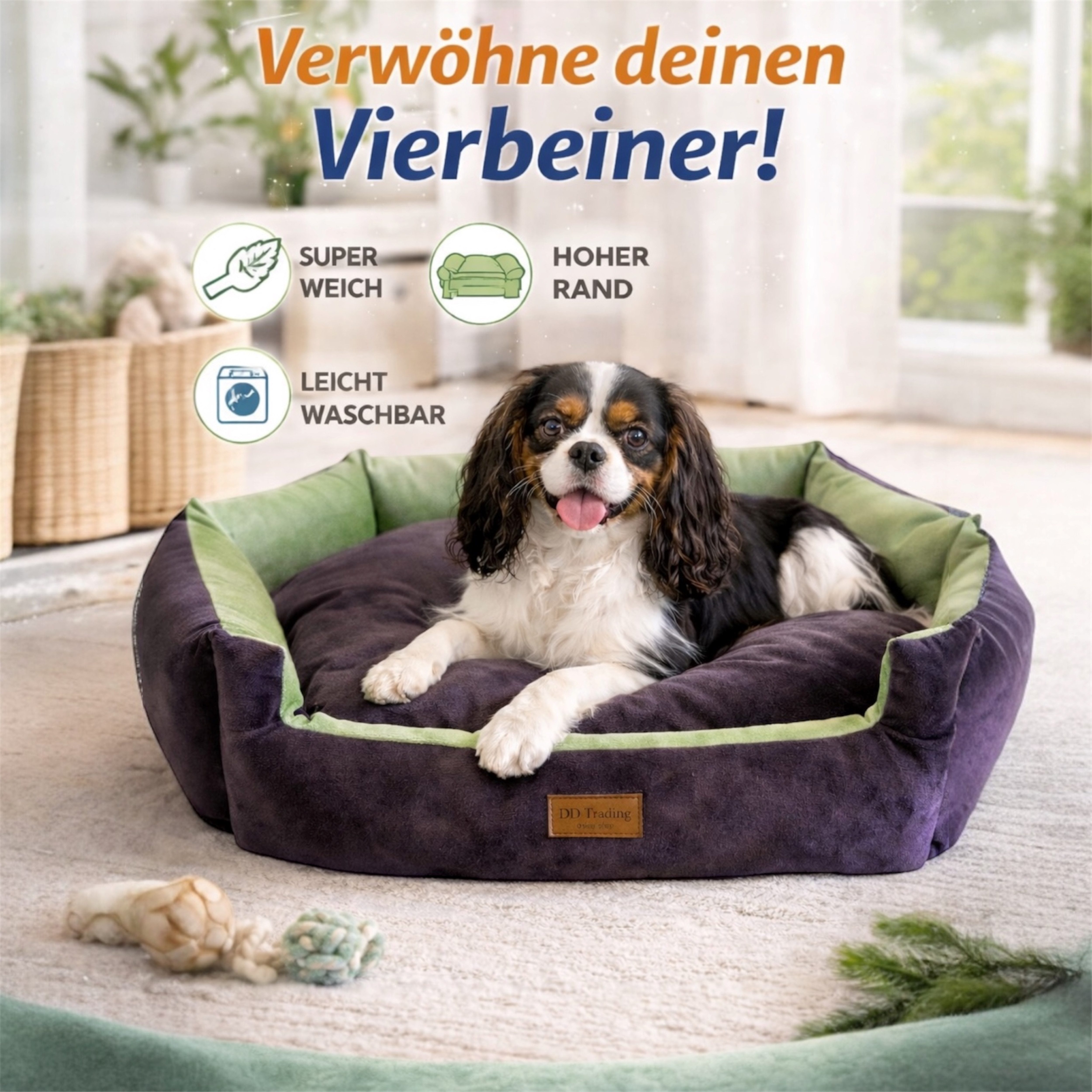 DDOnlineShop Tierbett Tierbett Hundebett Hundematte Lila (A102), Premium Qualität