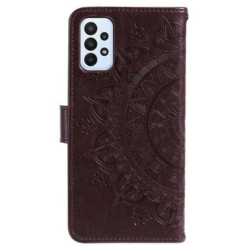 CoverKingz Handyhülle Hülle für Samsung Galaxy A23 Handyhülle Flip Case Cover Etui Mandala 16,72 cm (6,6 Zoll), Klapphülle Schutzhülle mit Kartenfach Schutztasche Motiv Mandala