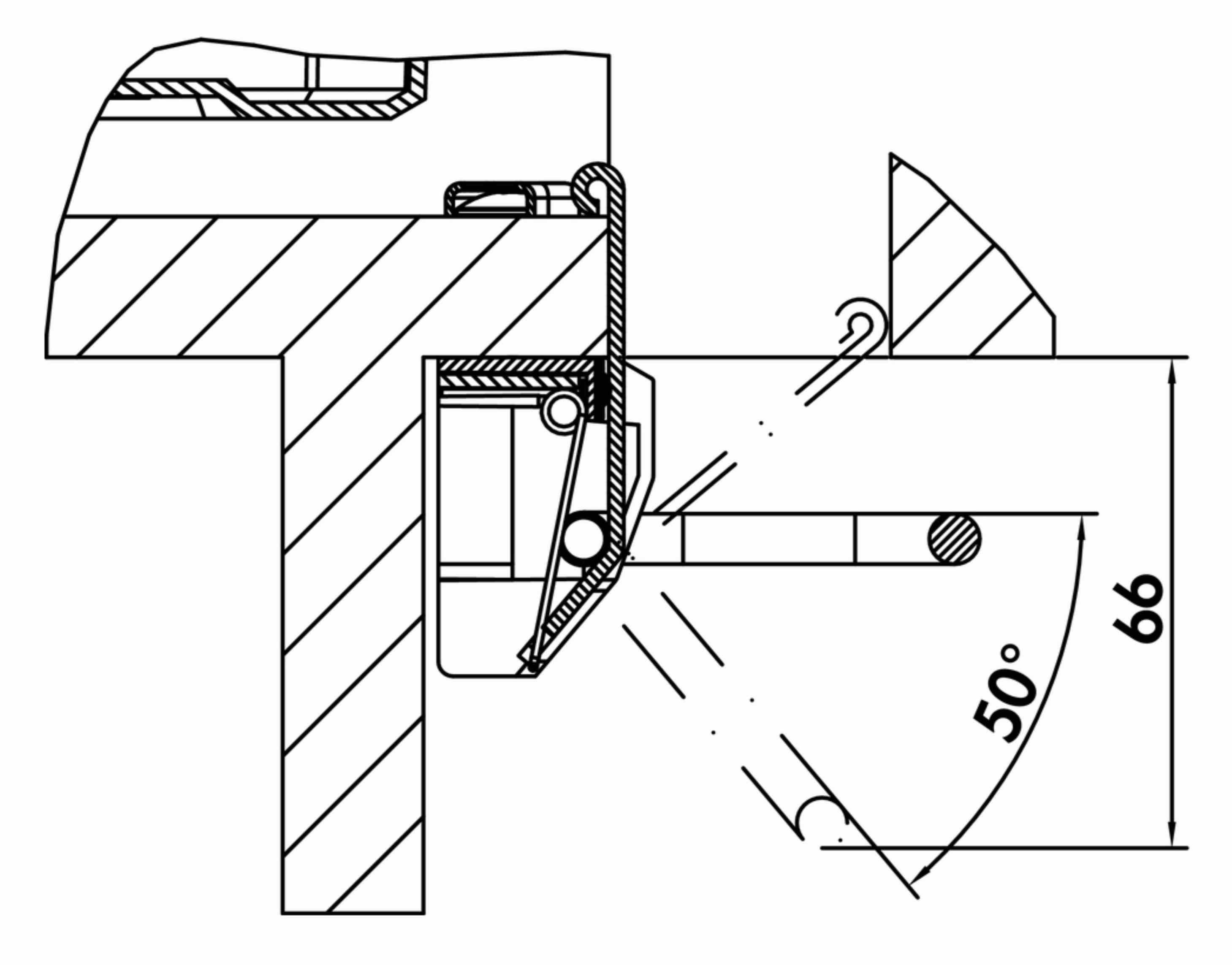 Naber Einbaumülleimer NABER Cox Cick®, dunkelgrau/chrom, manuelles Fusspedal
