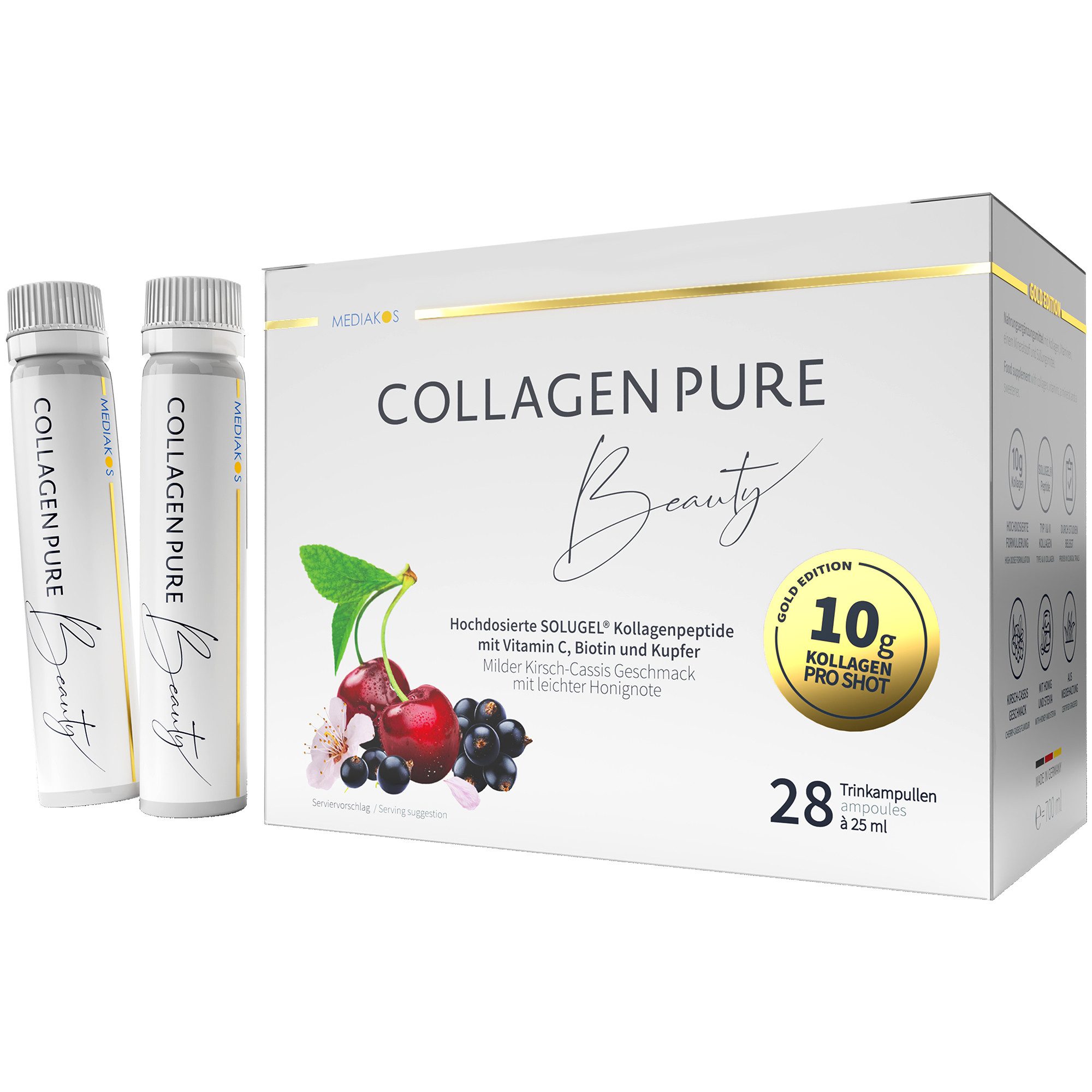 COLLAGEN PURE Beauty mit 10g Kollagen für schöne Haut, Haare & Nägel – Trinkampullen