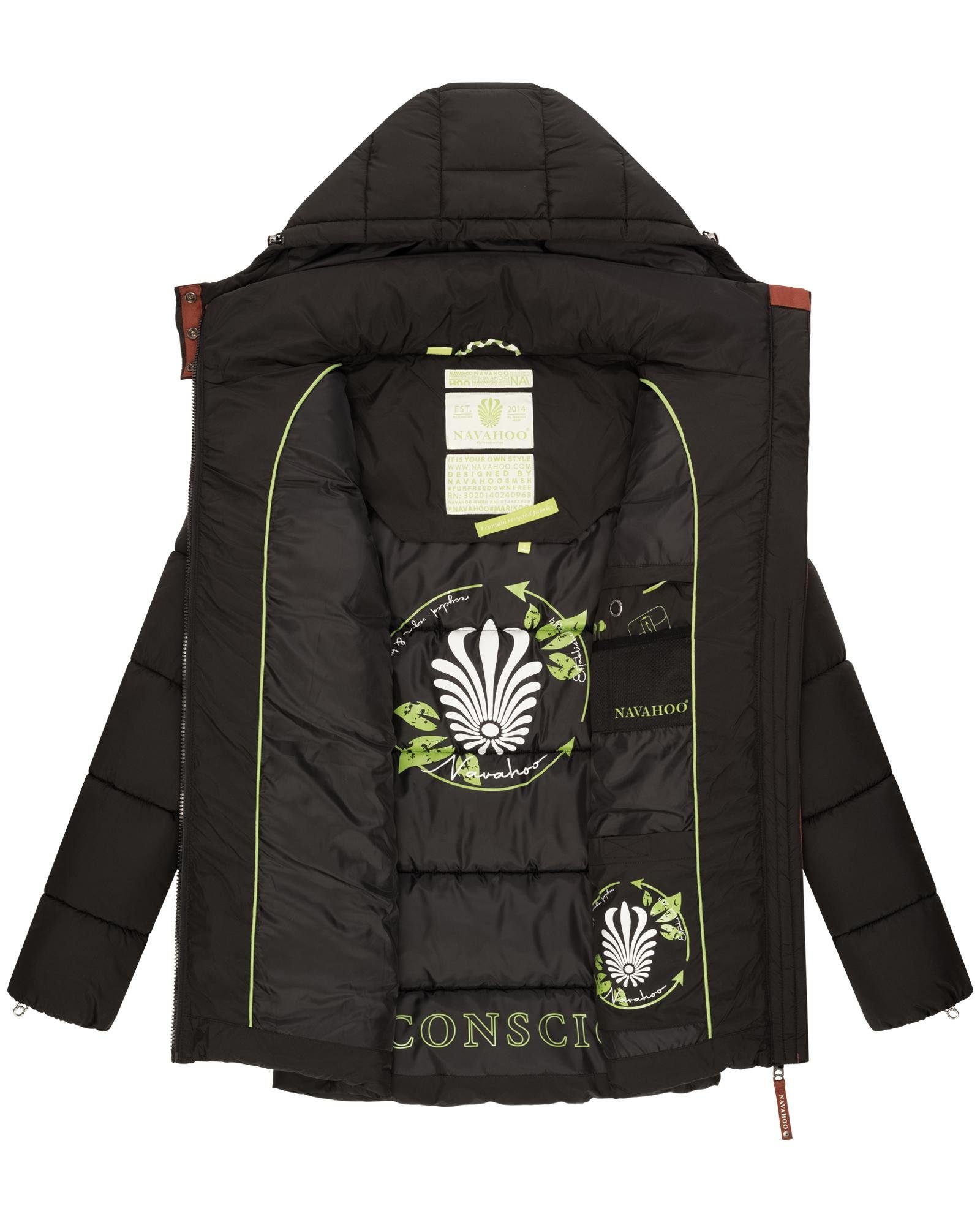Navahoo Winterjacke Wattewölkchen Modische Damen Steppjacke mit kontrastfarbenen Details – Bild 5 von 5