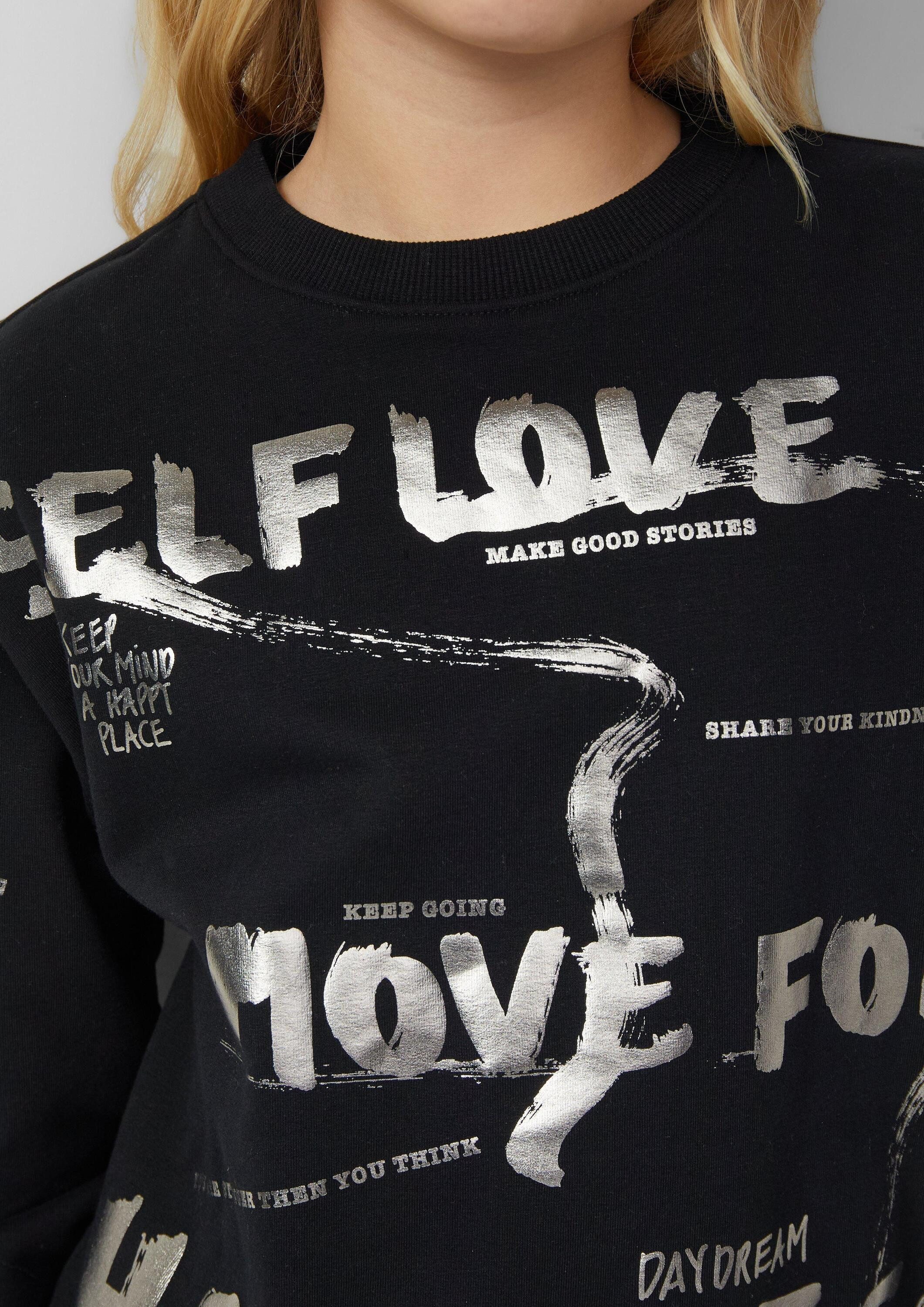 s.Oliver Sweatshirt Sweatshirt Kuscheliges Oversize Sweatshirt mit Folienprint – Bild 4 von 5