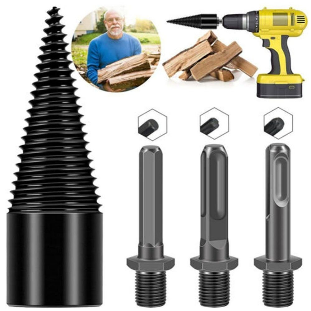 Holzbohrer Holzspaltkegel Bohrkegel, mit 3pcs Bohrgriffe, für Holzschneider