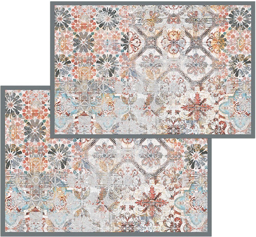 matches21 HOME & HOBBY Fußmatte Türmatte Floral Shabby Boho in 40x60 cm als Fussabtreter, rechteckig, Höhe: 5 mm, Rutschfester Türvorleger für innen als waschbare Schmutzfangmatte