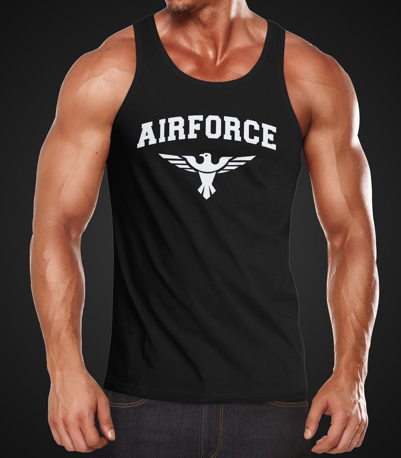 Neverless Tanktop Herren Tank-Top Airforce US Army Adler Militär Muskelshir günstig online kaufen