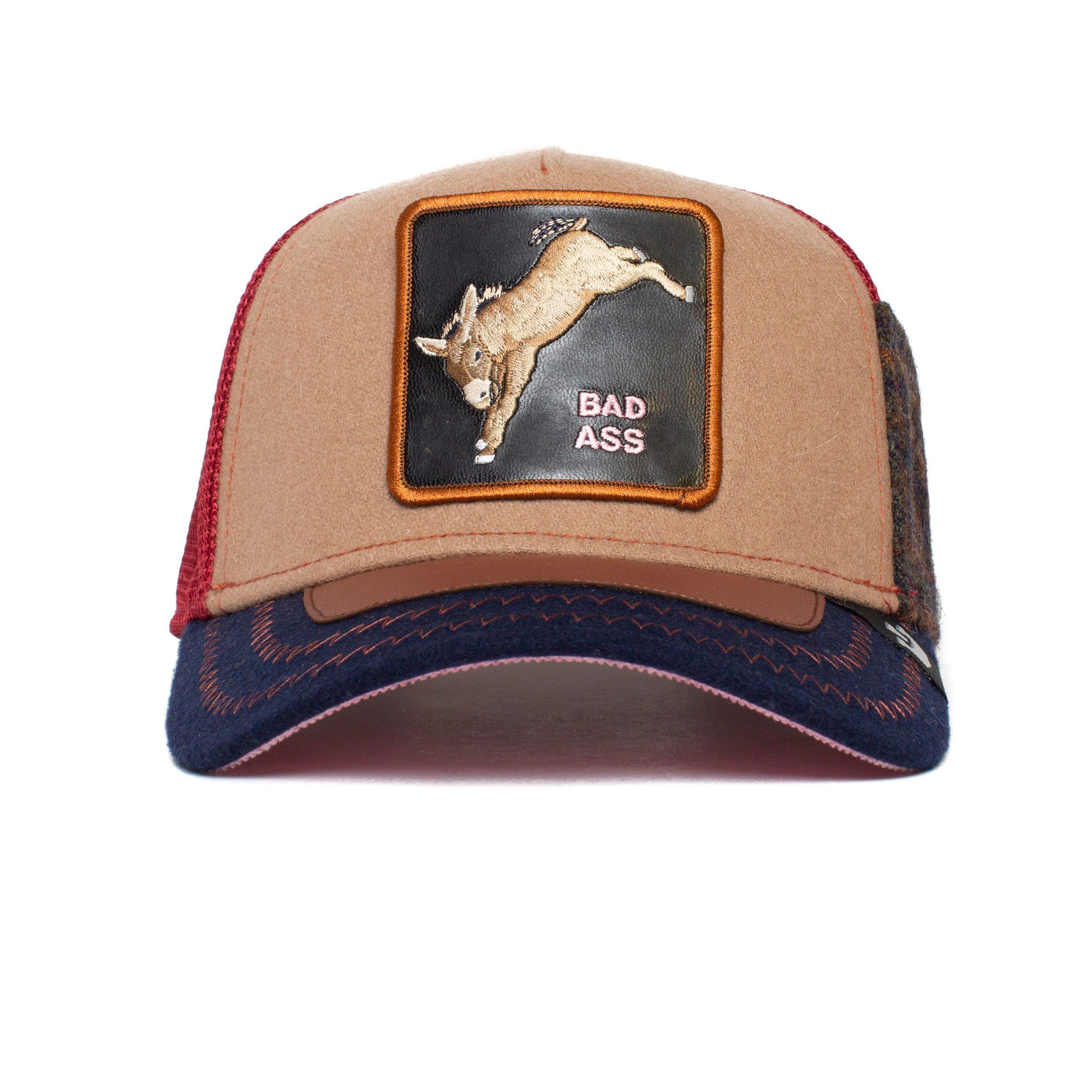 GOORIN Bros. Trucker Cap Goorin Bros. Detention Seeker-Ass Play Trucker Mesh Cap Khaki (Basecap, Meshcap, Trucker Kappe)
