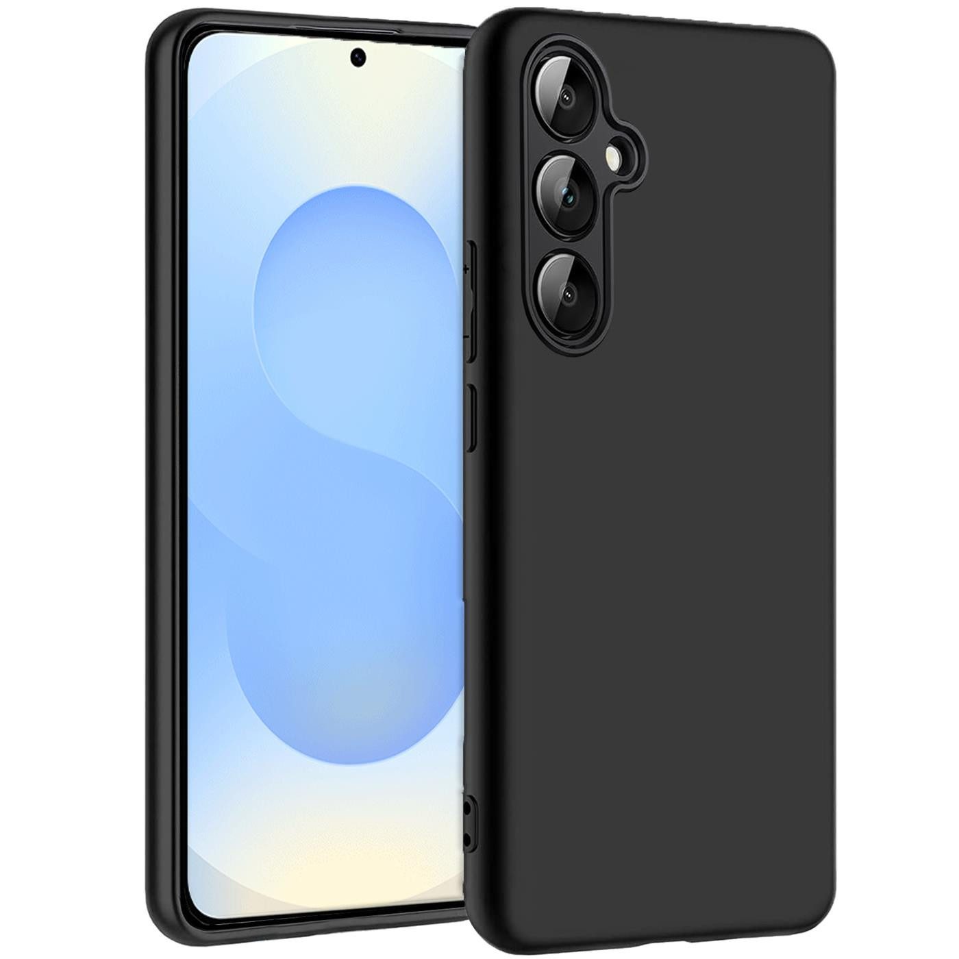 CoolGadget Handyhülle Handy Schutzhülle für Samsung Galaxy S25 FE matt schwarz, Silikon TPU Hülle Schutz Tasche Cover schlicht Slim Case