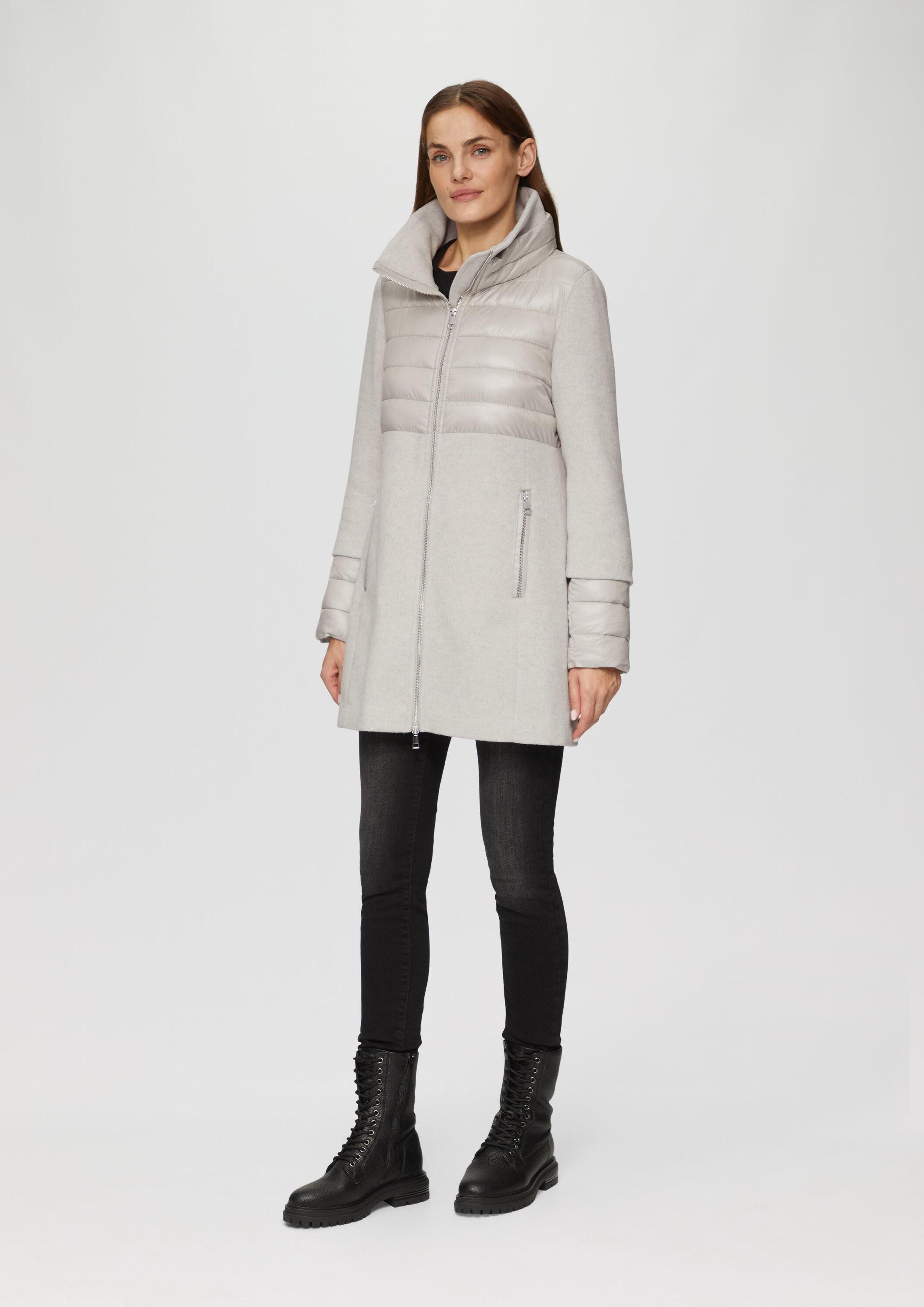 s.Oliver Wintermantel Outdoor-Mantel Mantel im Fabricmix mit hohem Stehkragen