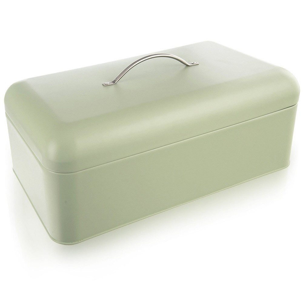 Orion Group Brotkasten Brotbox in Grün für Brotaufbewahrung GREENISH 42,5x23x20cm, Metall, (1-tlg), mit Klappdeckel an Scharnieren mit silbernem Griff