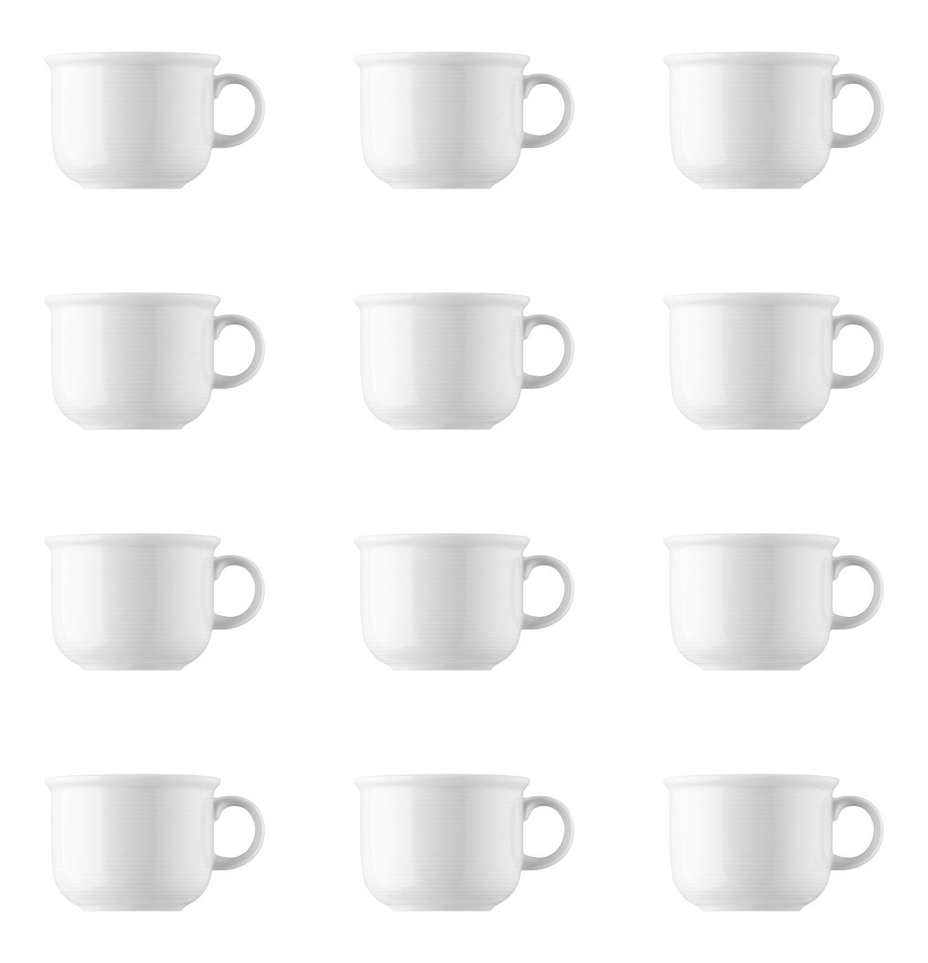 Thomas Porzellan Tasse Kaffee-Obertasse - TREND Weiß - 12 Stück, Porzellan, Porzellan, spülmaschinenfest und mikrowellengeeignet
