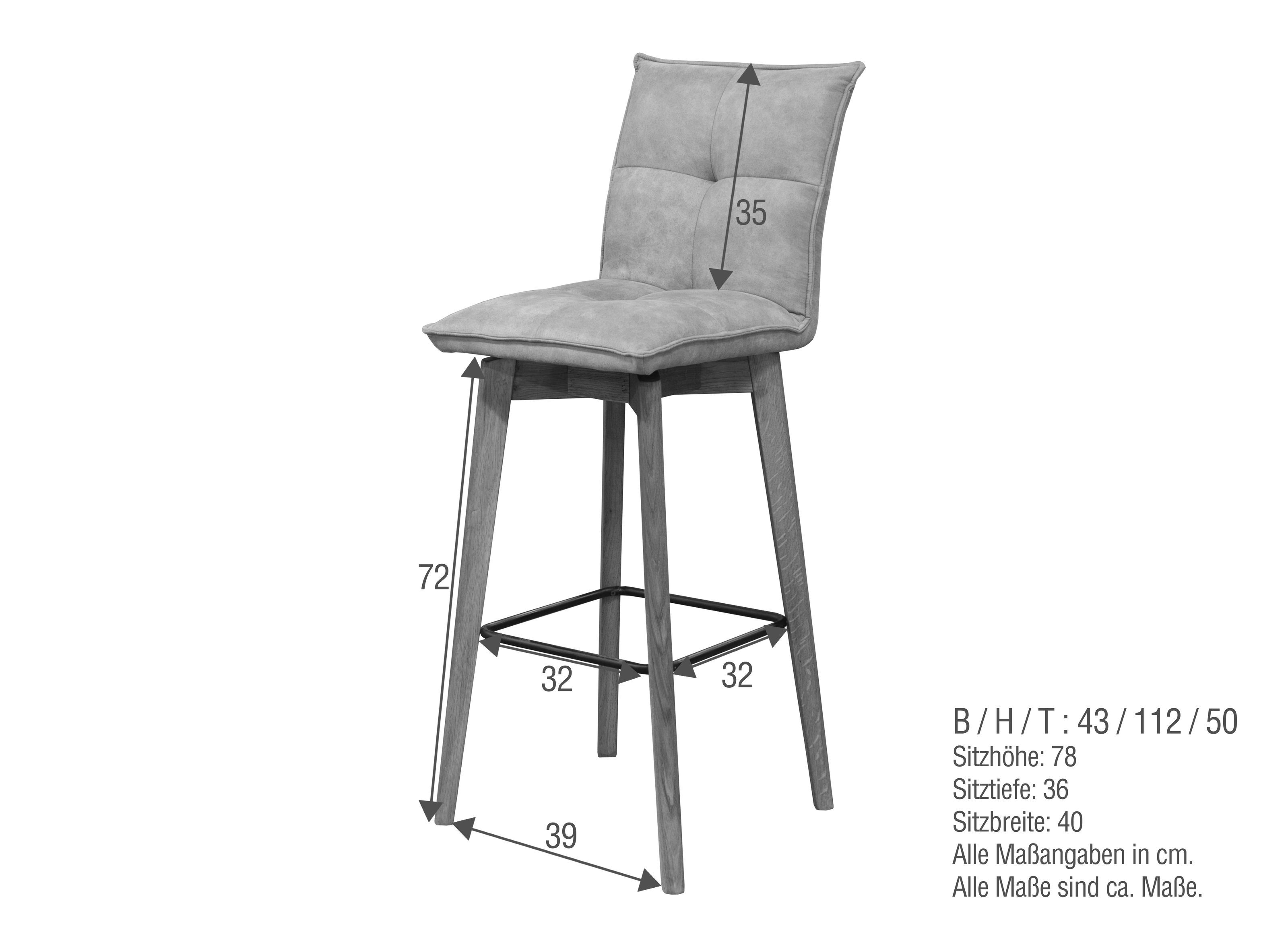 Anthrazit (BxHxT: aus cm), 43x112x50 Eiche in / möbelando ST-0710 schwarz Stuhl