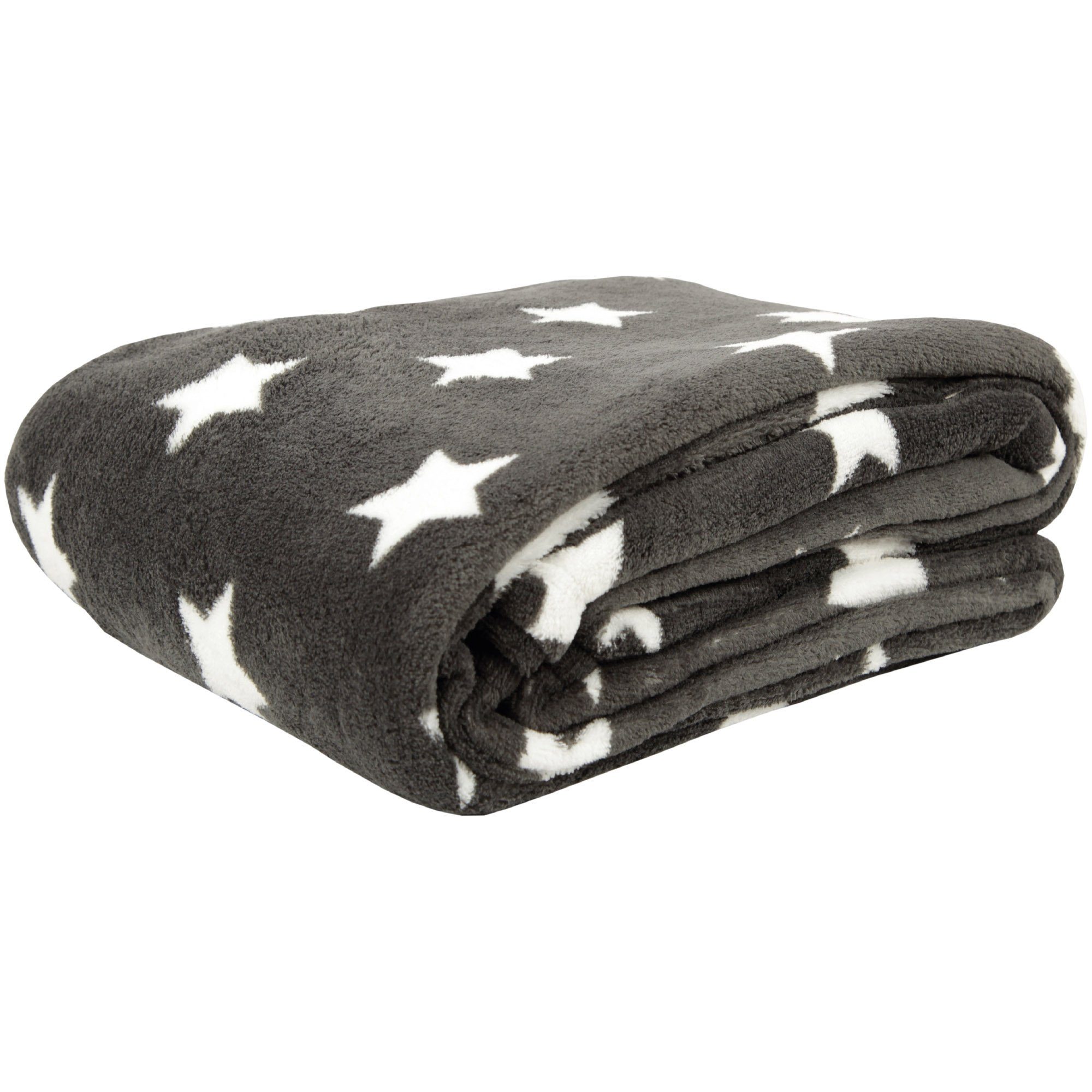 Wohndecke Sterne, Bestlivings, Kuscheldecke XXL Flauschdecke Microfaser-Decke