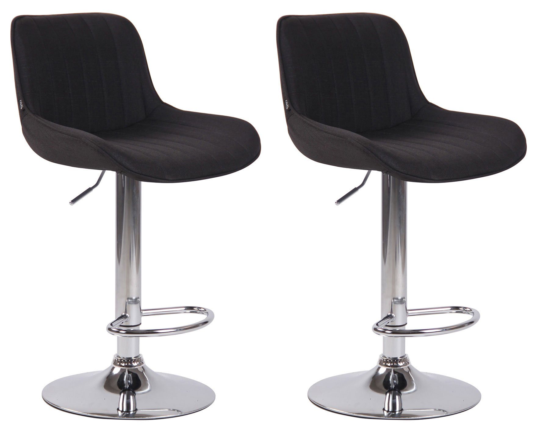 Barhocker 2er Set Barhocker Lentini Stoff chrom