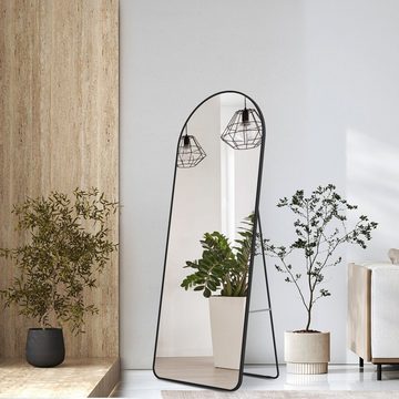 EMKE Standspiegel Bogen Standspiegel Ganzkörperspiegel mit Rahmen aus Aluminiumlegierung, für Wohn-,Schlaf-, Aufenthalt und Ankleidezimmer