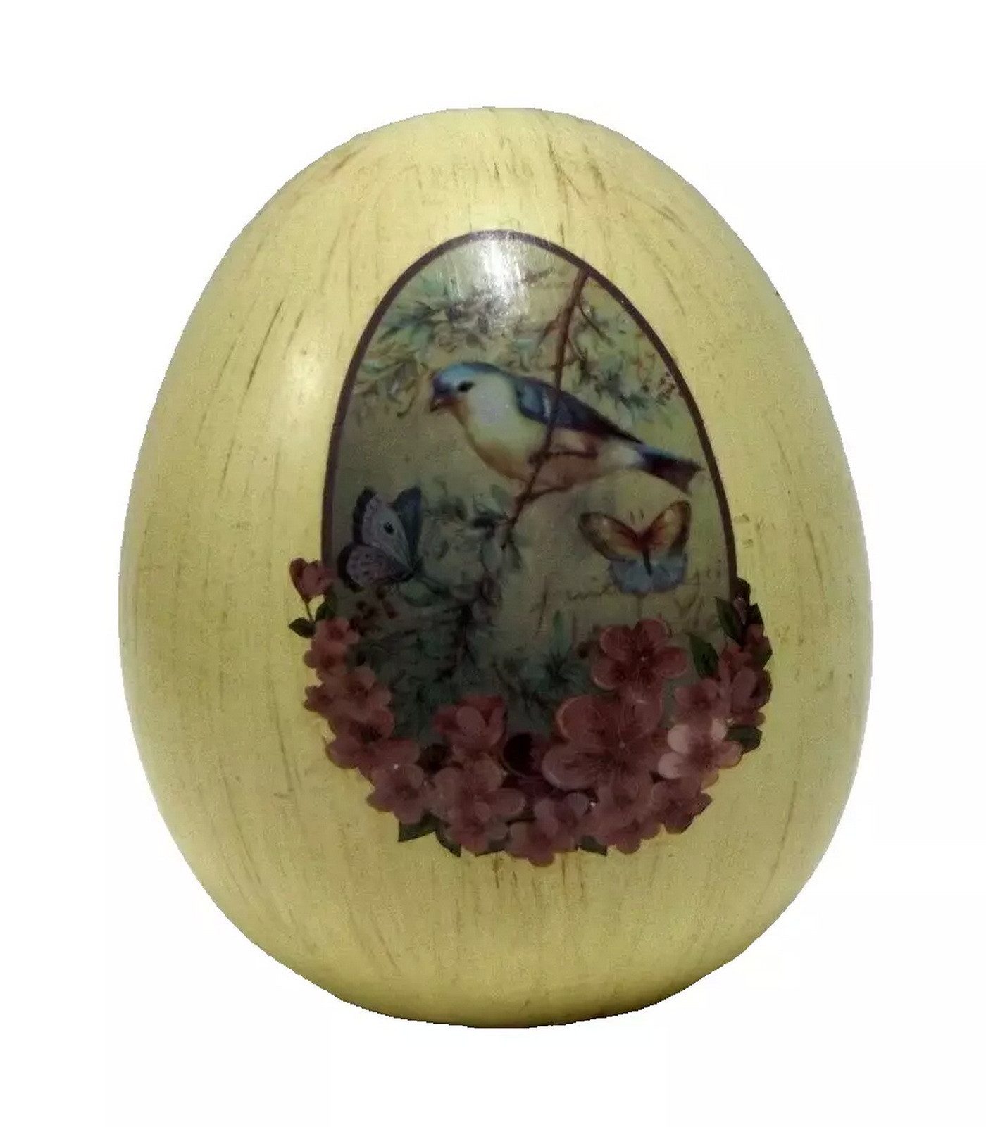 Kaufhaus le petit Osterei Deko Ei mit Vogel Blumen Design Osterdeko Dekoei Oster Figur Skulptur, Dekofigur Dekoskulptur Dekoobjekt aus Polyresin (Kunststein)
