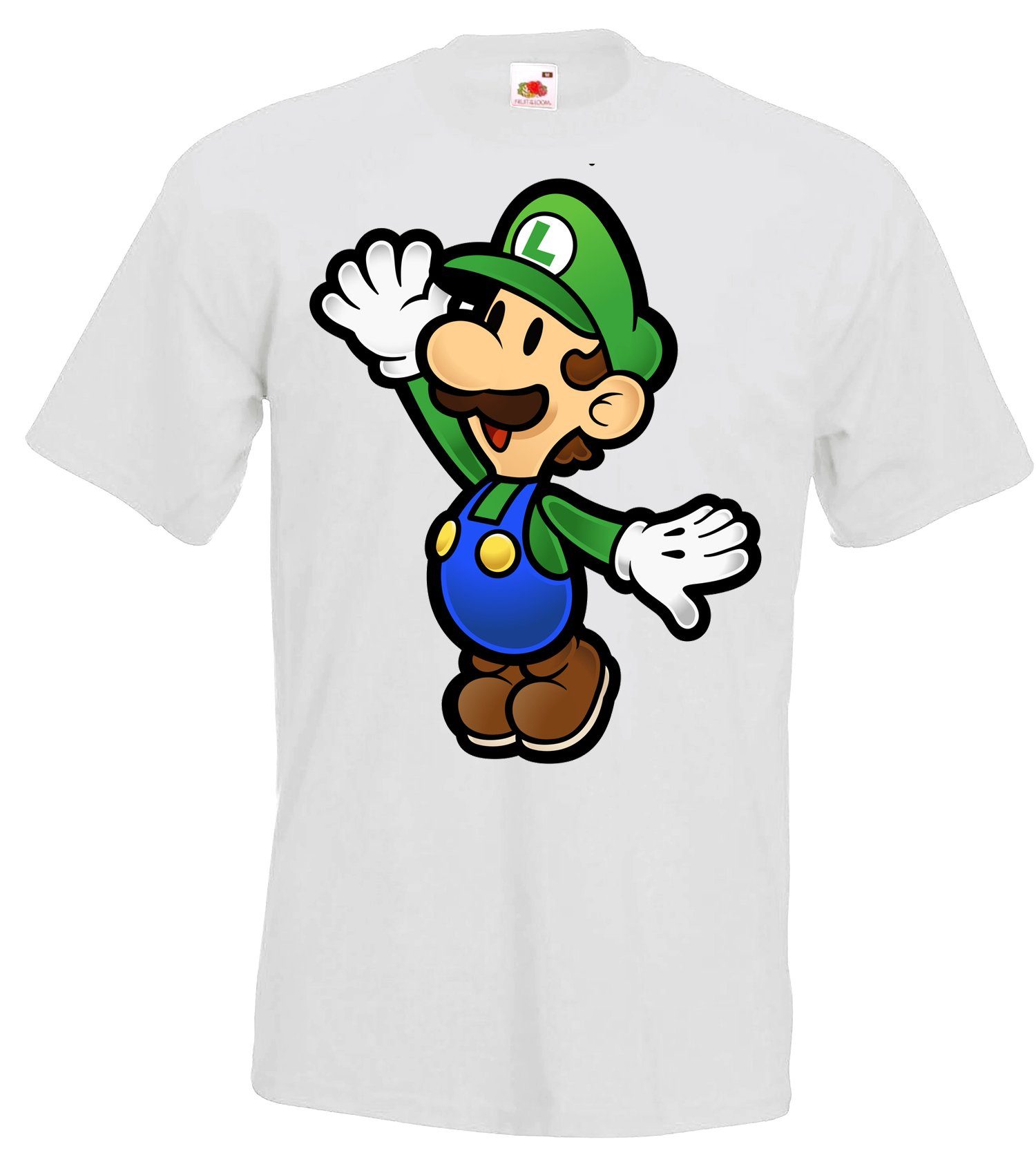 Youth Designz T-Shirt Luigi Herren T-Shirt mit trendigem Frontprint Weiß