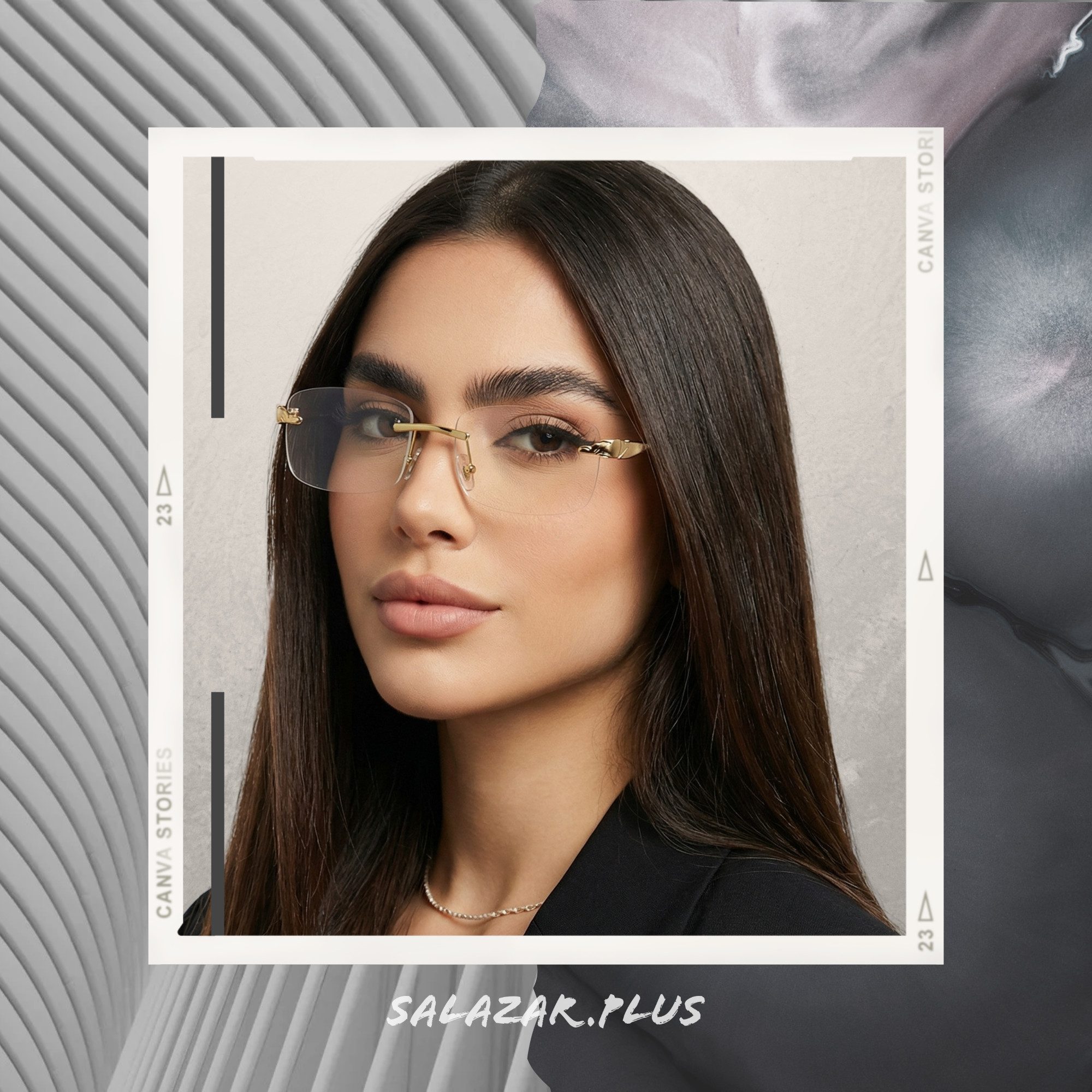 salazar.plus Brillengestell Randloslos Rahmenlos Oval ohne Stärke Damen Herren Unisex, Randlos Goldfarben Metall Unisex Ultraleicht Elegant Edel ohne Stärke