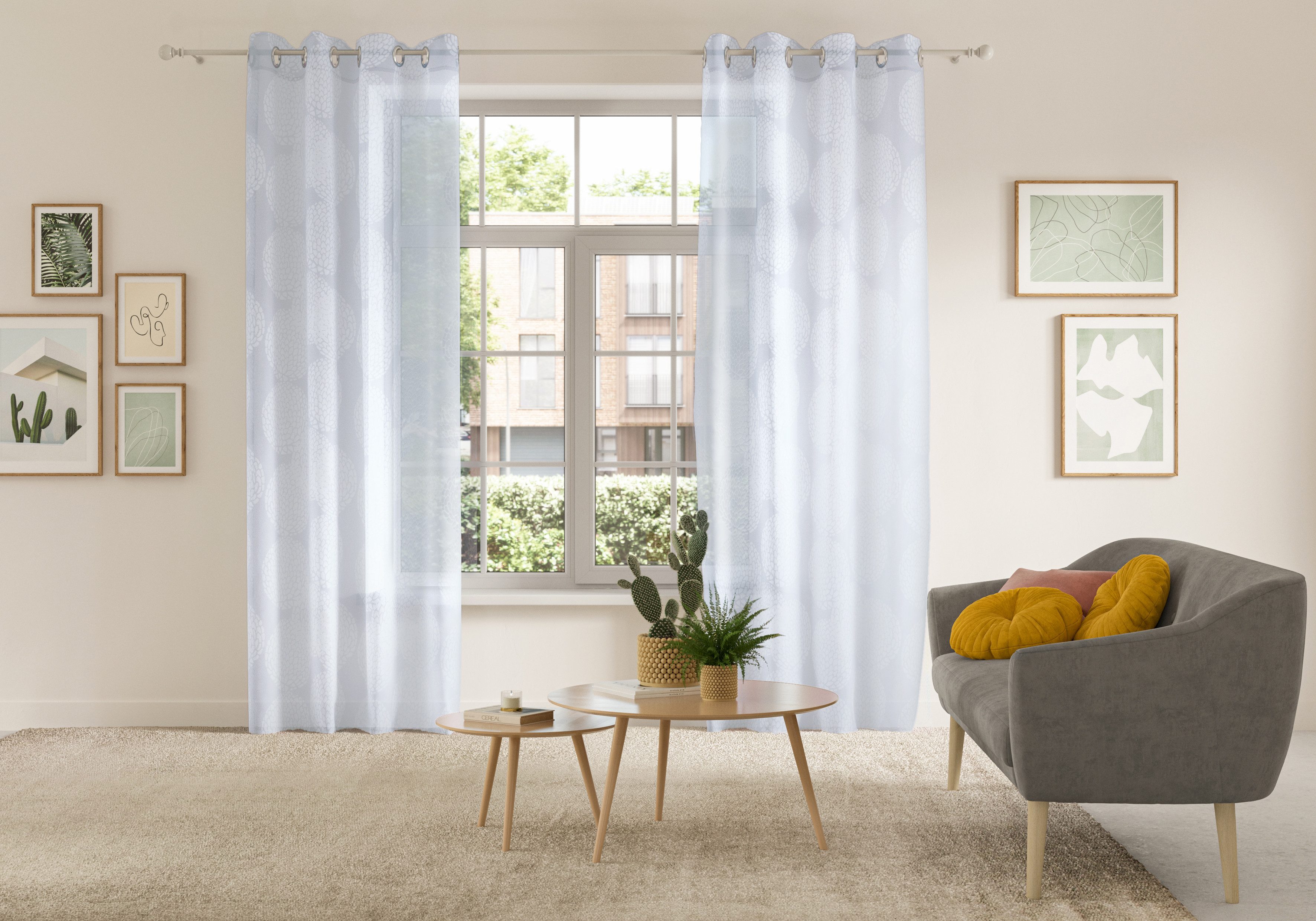 OTTO home Gardine BELEM (1 St), Ösen, transparent, Polyester, 1 Schal, Poly günstig online kaufen