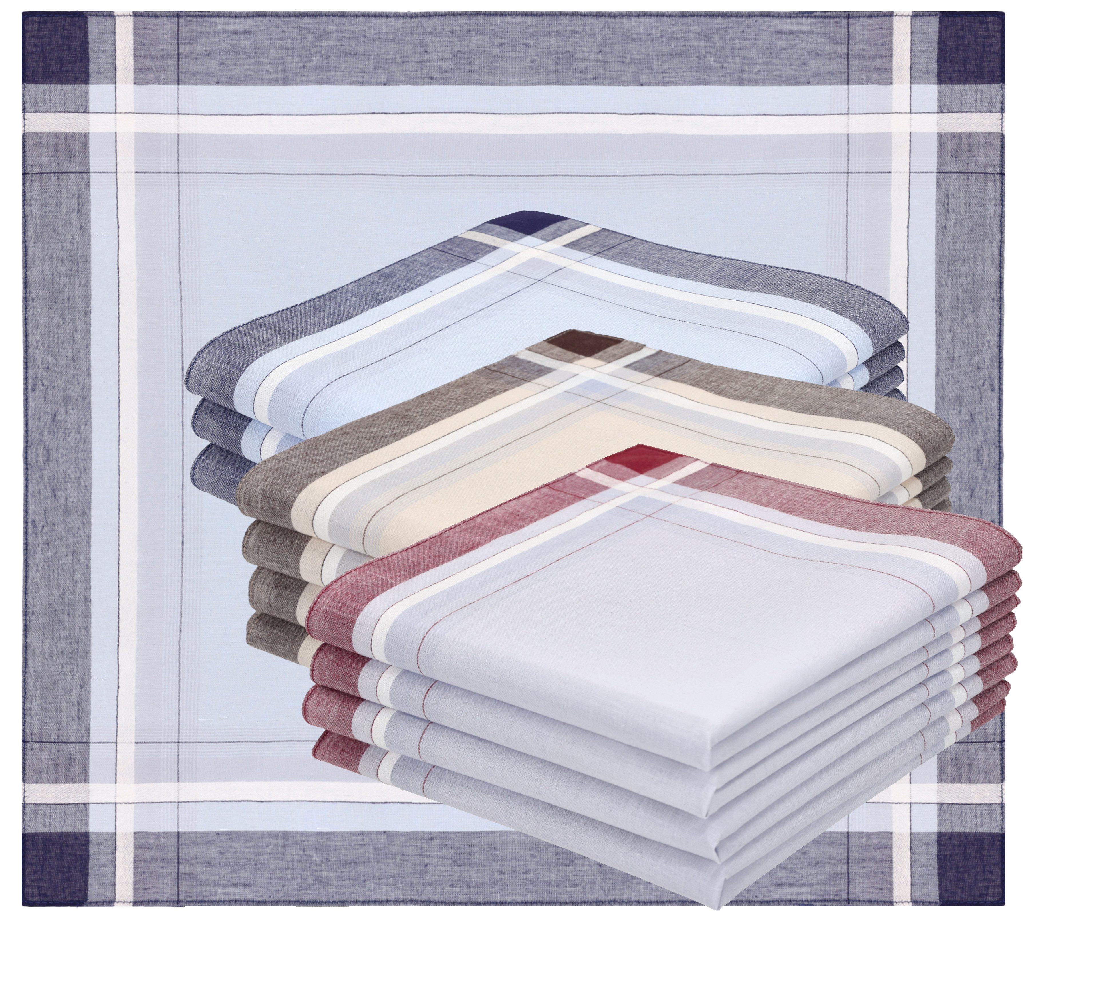 Betz Taschentuch Betz 12 Stück Herren Stoff Taschentücher Set LUX 2 40x40cm