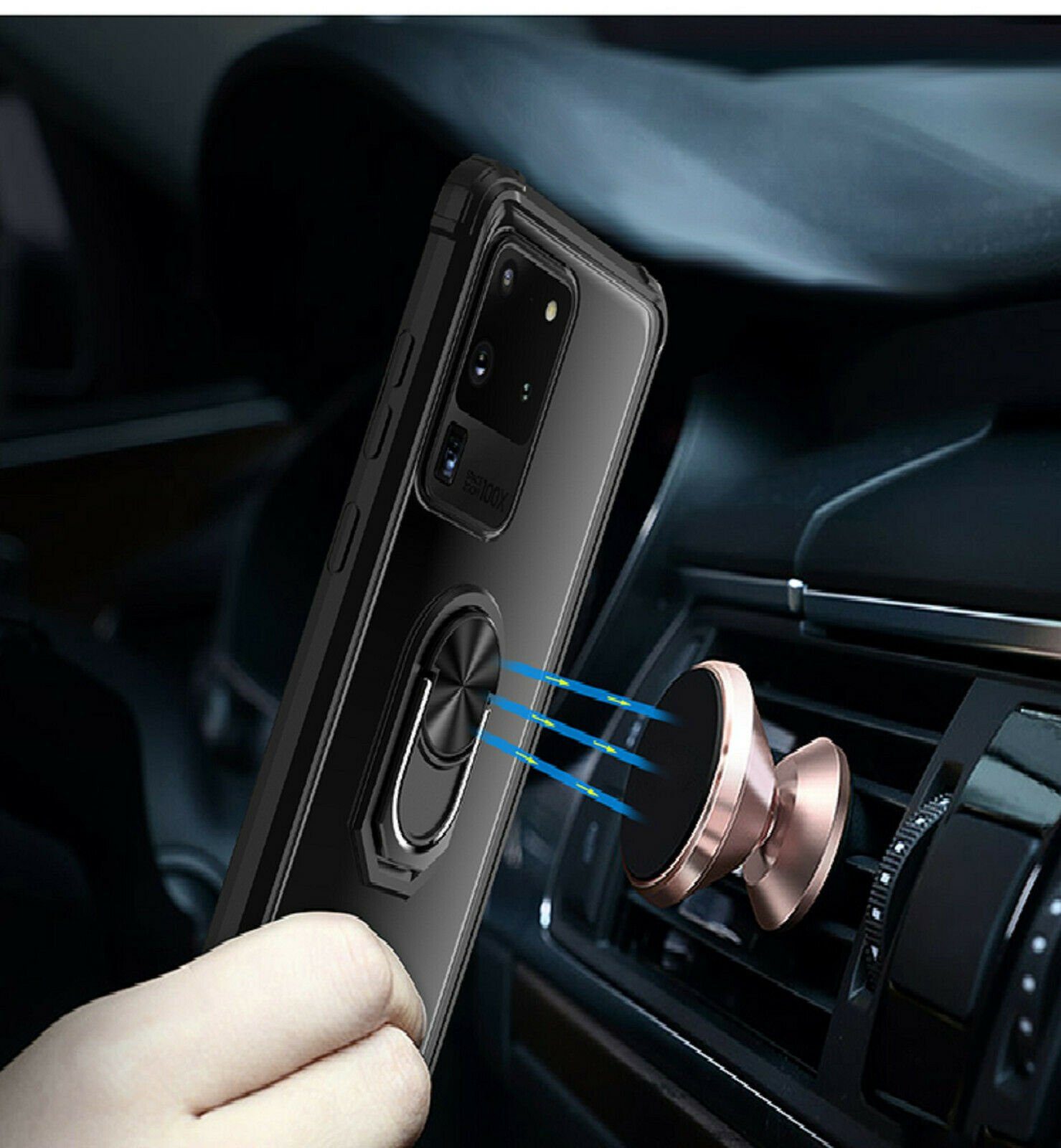 cofi1453 Handyhülle 360 Grad Ringhalter Handytasche Abdeckung magnetische Schutzhülle