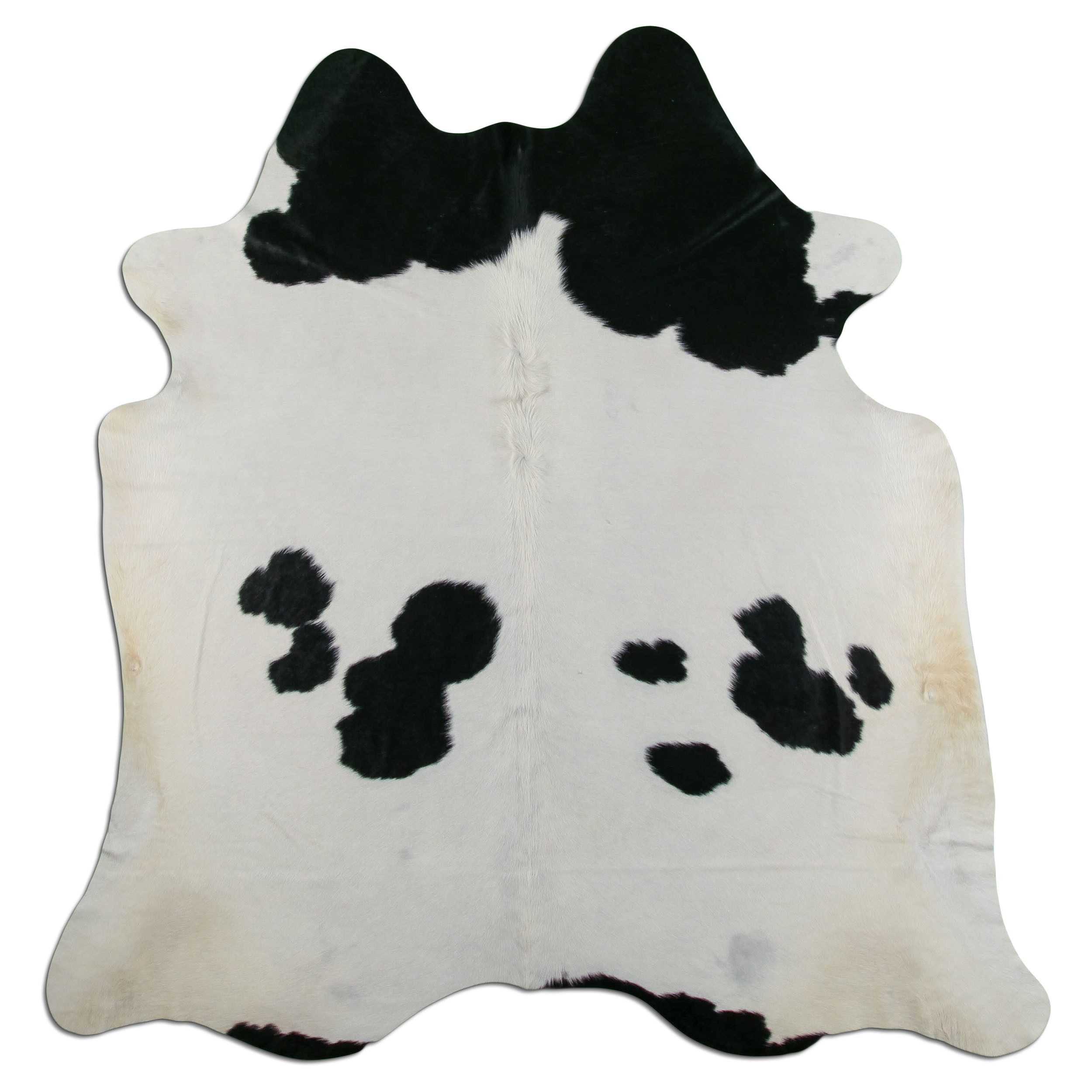 Livorio Fellteppich L190 x B205 cm - schwarz weiß, Kuhfell, Premium Kuhfell Teppich, Rinderfell, Echtfell, black and white
