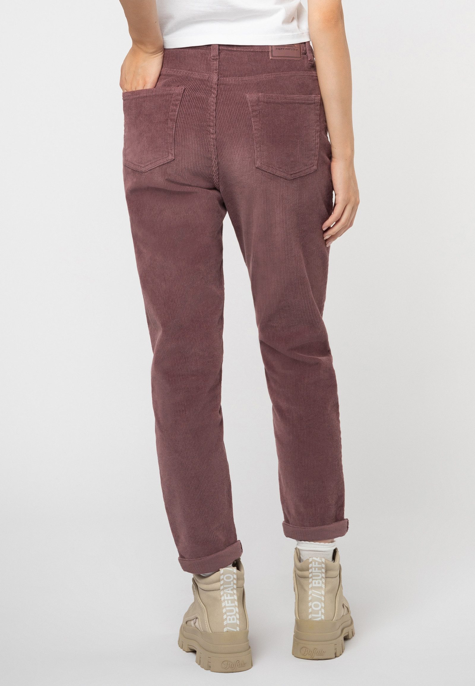 Eight2Nine Stoffhose Damen Kordhose MOM Fit mit Aufschlag 5 Pocket, Gürtels günstig online kaufen