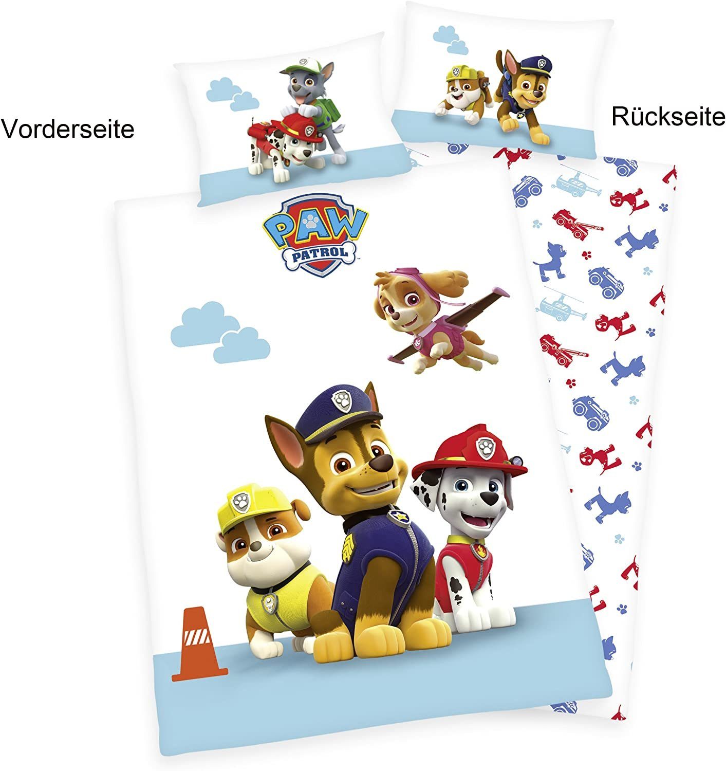 Herding Babybettwäsche Paw Patrol Flanell Постельное белье 100 x 135 cm, Baumolle, 2 teilig