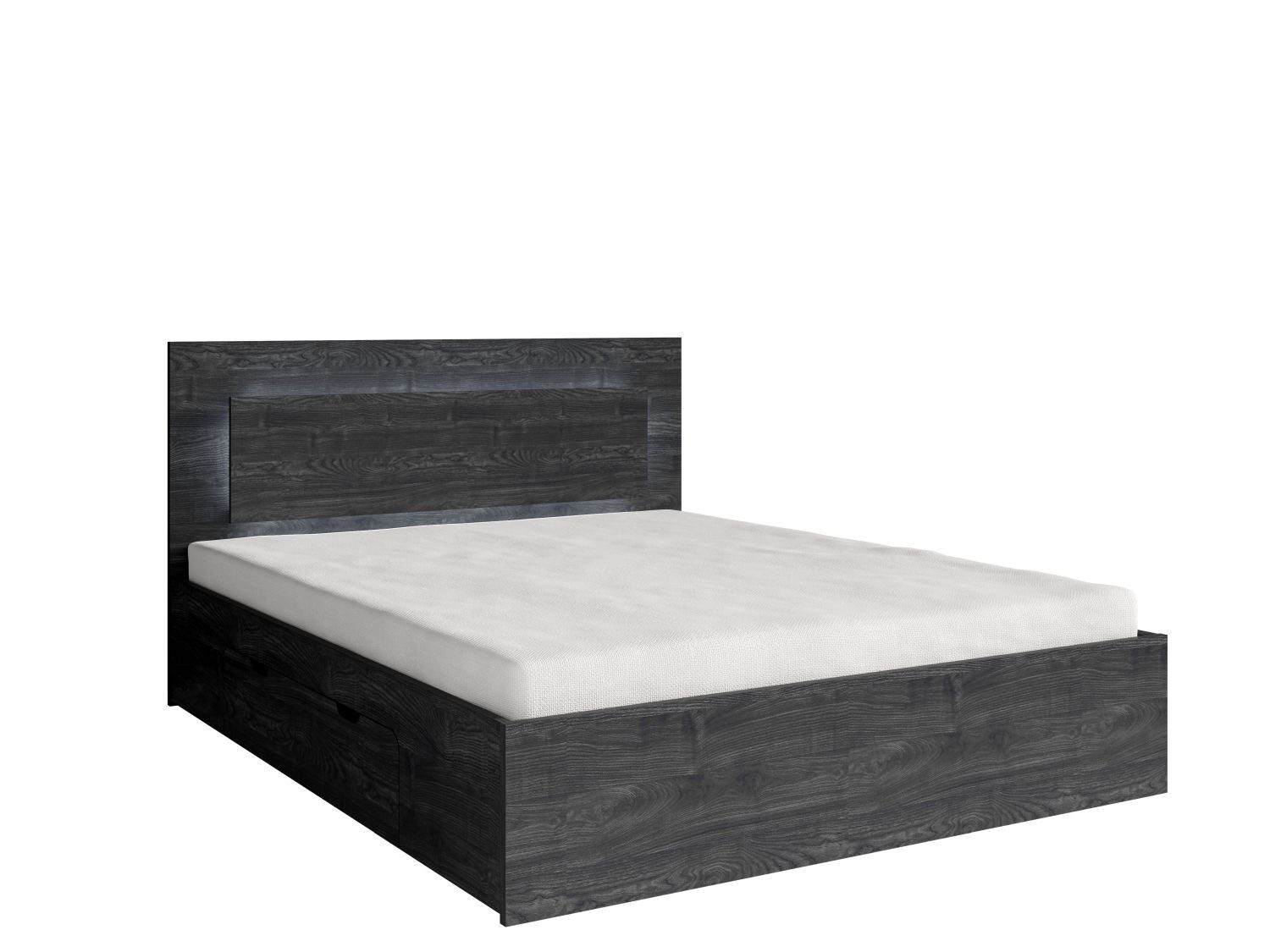 Lukas Möbel Komplettschlafzimmer Komplettschlafzimmer Togo in Anthrazit 5-teilig, Bett mit Bettkasten, Kleiderschrank mit Spiegeln, 5-teilig, Schwarz