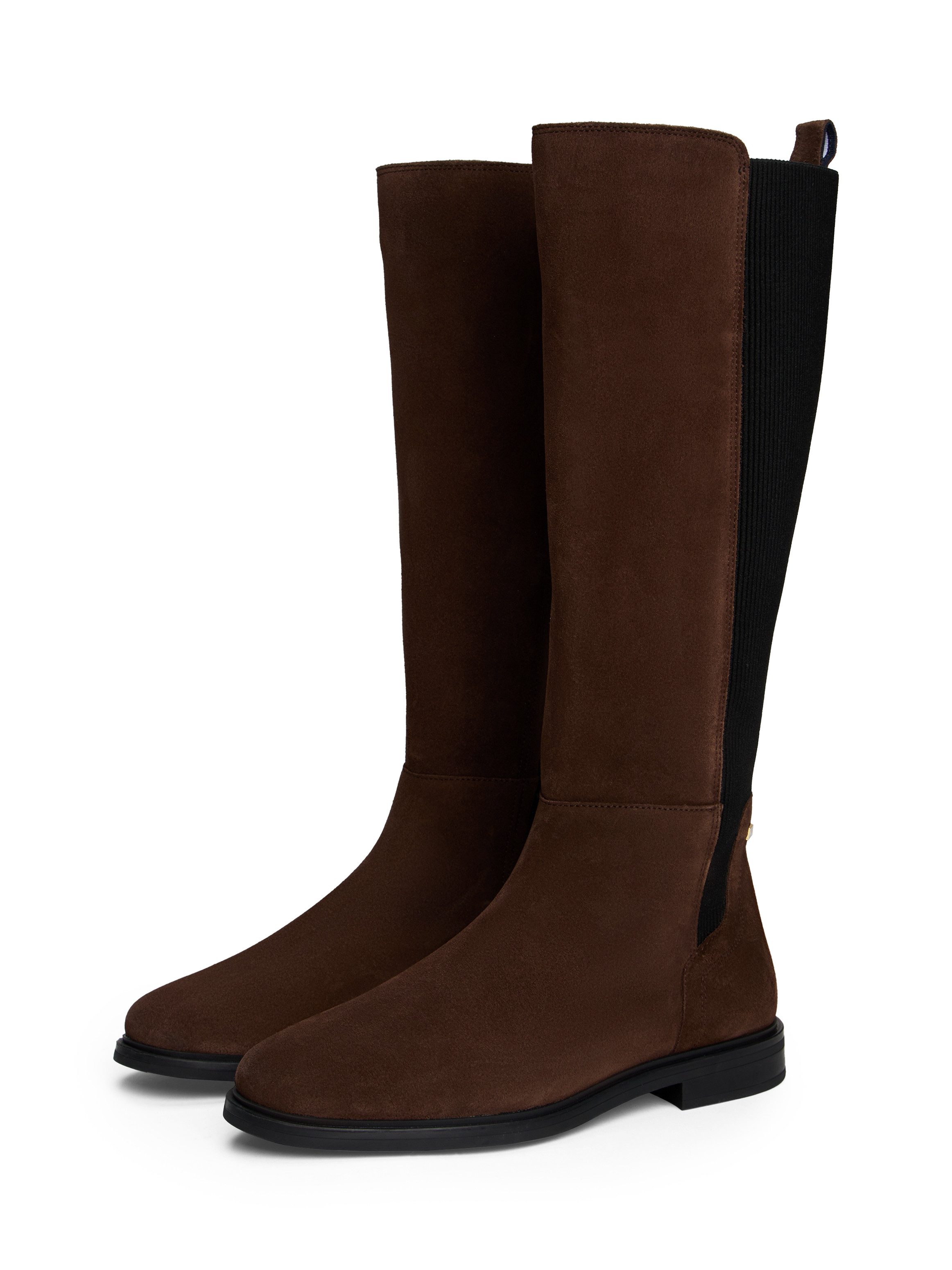 Tommy Hilfiger FLAG SUEDE LONG BOOT Сапоги, Langschaftstiefel, Reißverschlussstiefel mit Logoflaggen-Detail