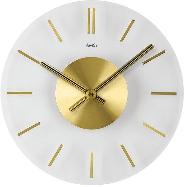 AMS Wanduhr W9319 (Quarzuhr,Glas,Wohnzimmer,Esszimmer,Küche,Arbeitszimmer,Büro, Flur)