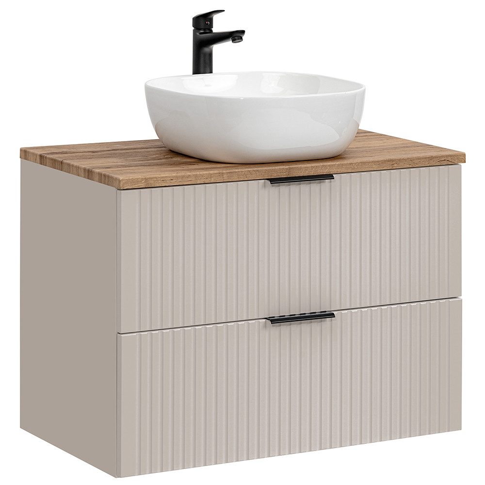 Lomadox Waschtisch ADELAIDE-56-CASHMERE, 80cm mit Keramik-Aufsatzbecken, günstig online kaufen