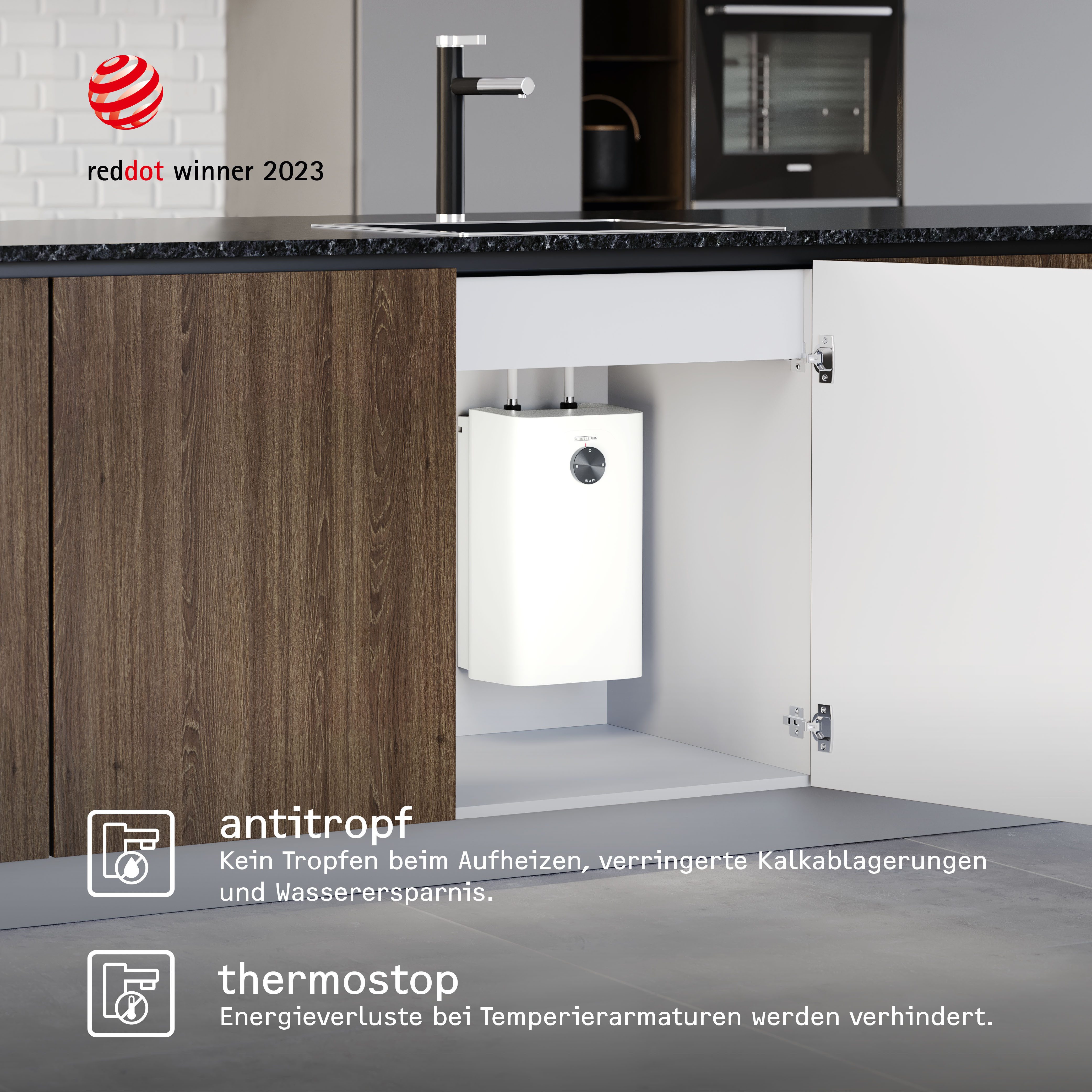 STIEBEL ELTRON Kleinspeicher SNU 5 Plus, Untertischboiler 5 Liter, (max. 85°C), Niederdruck, mit Stecker