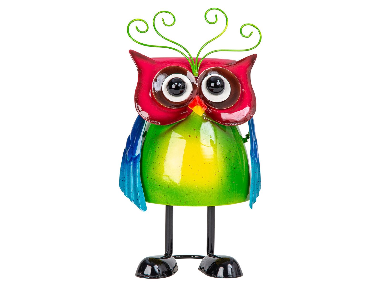 Mel-O-Design Dekofigur 5034 Bunte Metall-Eule mit großen Augen (Stück, 1 St., 1), Blickfang