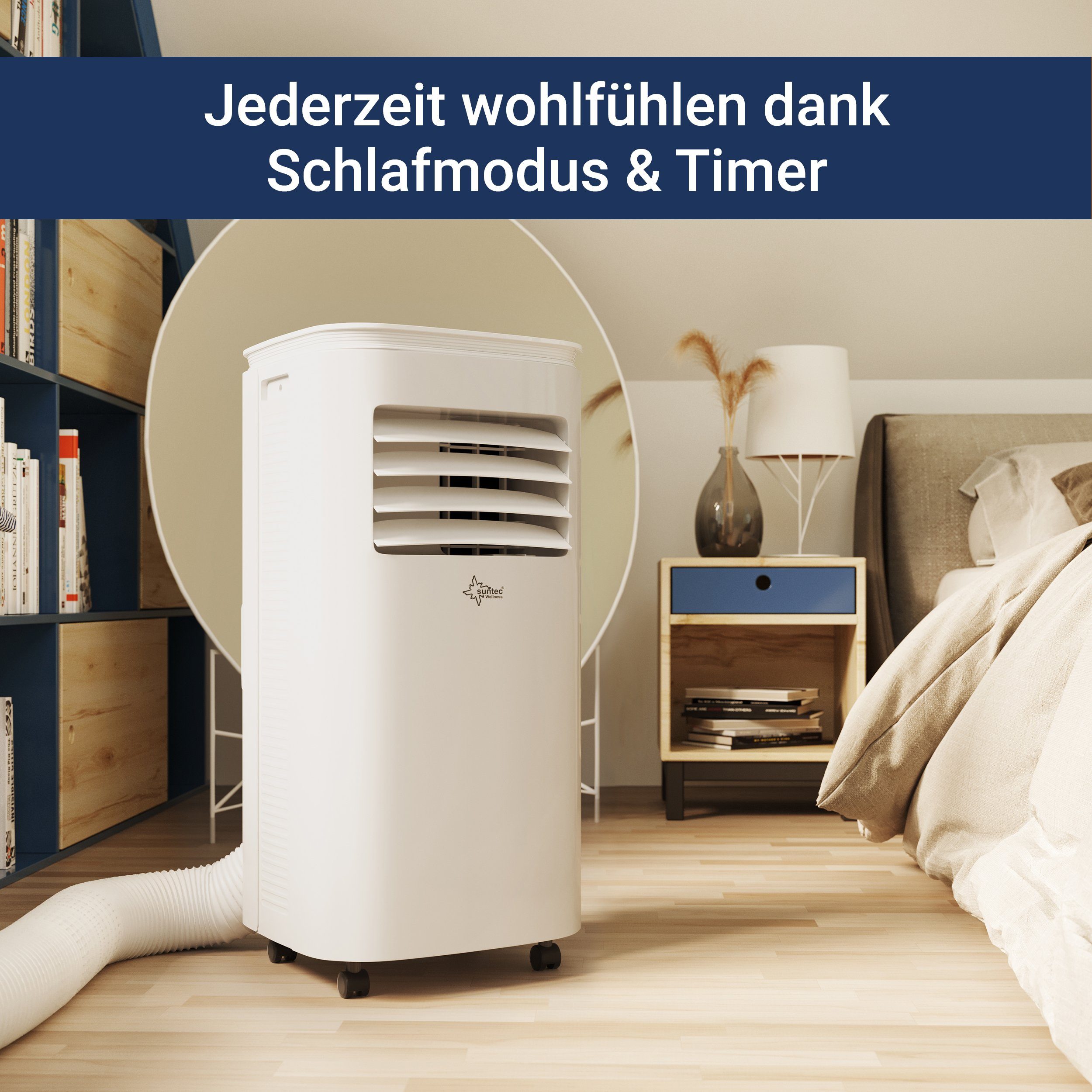 Entfeuchter Freeze 9.000, 3-in-1-Klimagerät Suntec Mobile bis Wellness Kühler & 80 für m³, Klimaanlage Räume