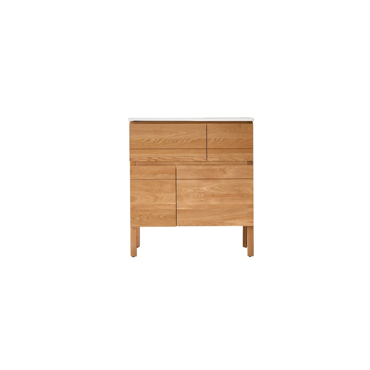 Tikamoon Waschtisch Waschtisch aus Eiche mit Keramikwaschbecken Loft Sil Trendy