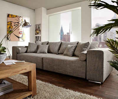 DELIFE Big-Sofa »Marbeya«, Hellgrau 290x110 cm mit Schlaffunktion Big-Sofa