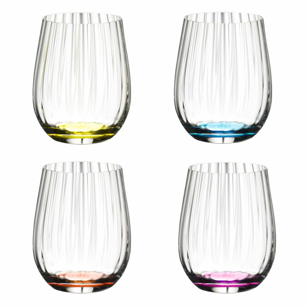 RIEDEL THE WINE GLASS COMPANY Gläser-Set Tumbler Collection Optical Happy O 4er 344ml, Kristallglas