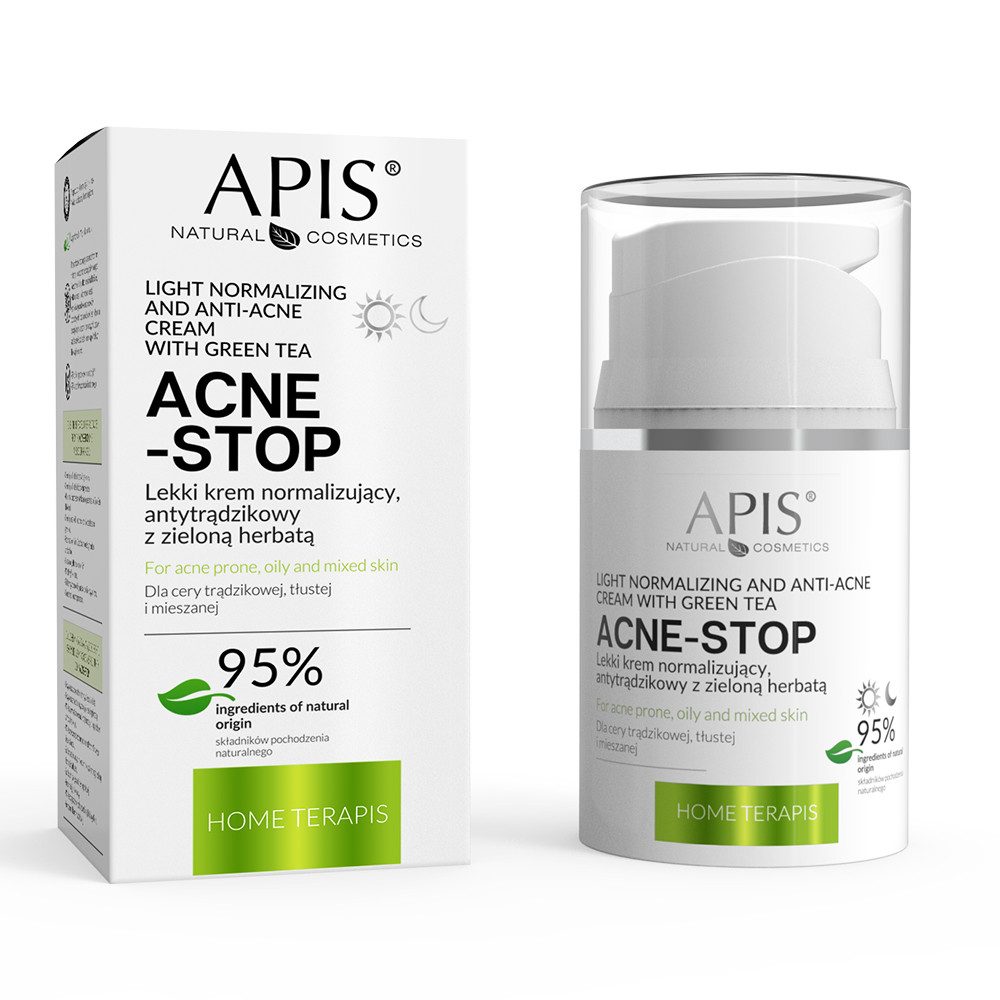 Apis Natural Cosmetics Tagescreme APIS ACNE - STOP, Creme mit grünem Tee, 50 ml