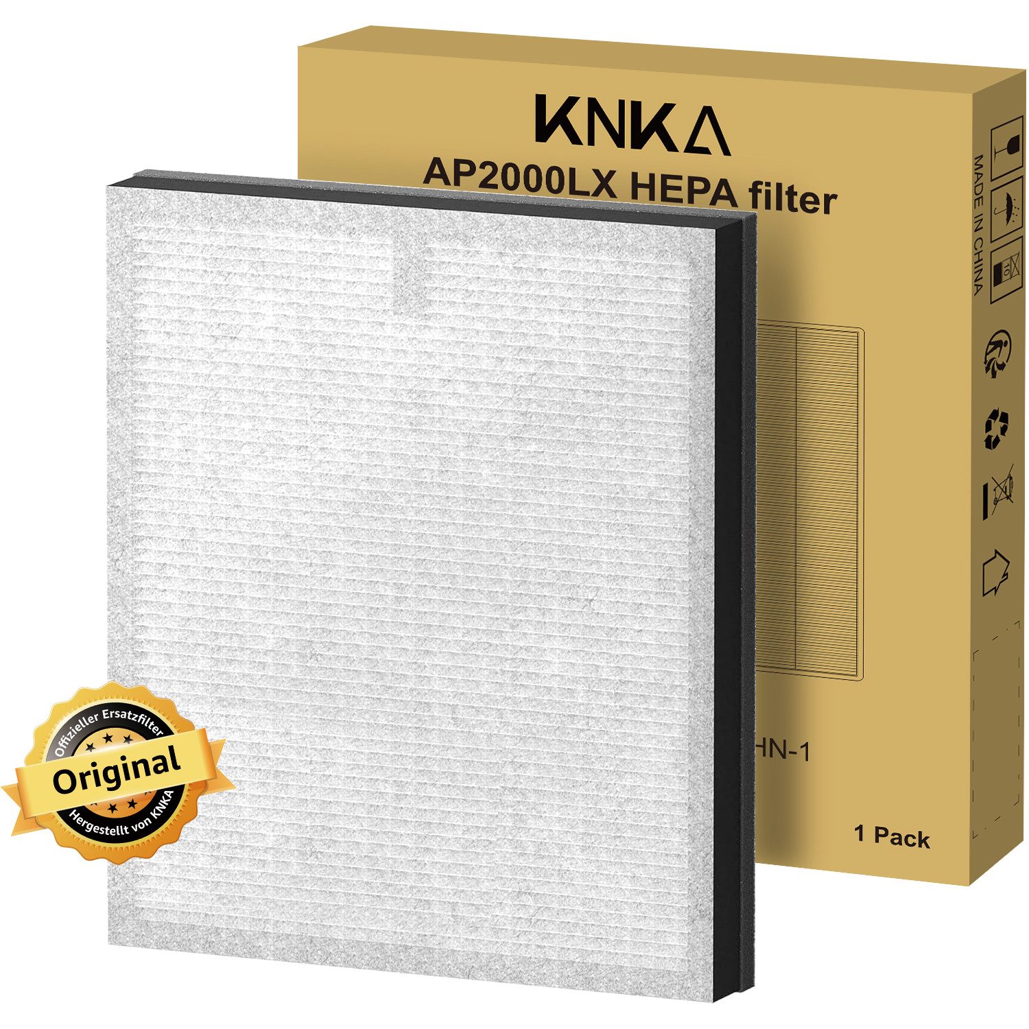KNKA PRO Luftfilter HEPA-Luftfilter Ersatzfilter für KNKA AP2000WF Luftreiniger, 3-stufige Filtersystem TRUE HEPA-Filters für umfassende Luftreinigung